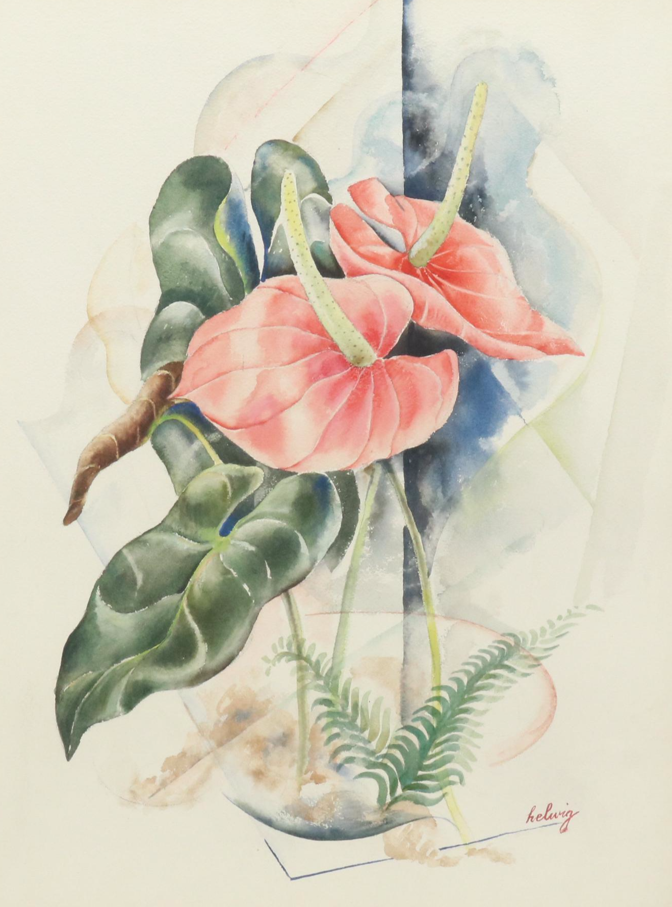 Arthur Helwig Still Life Watercolor Painting, Mid to Late 20th C.