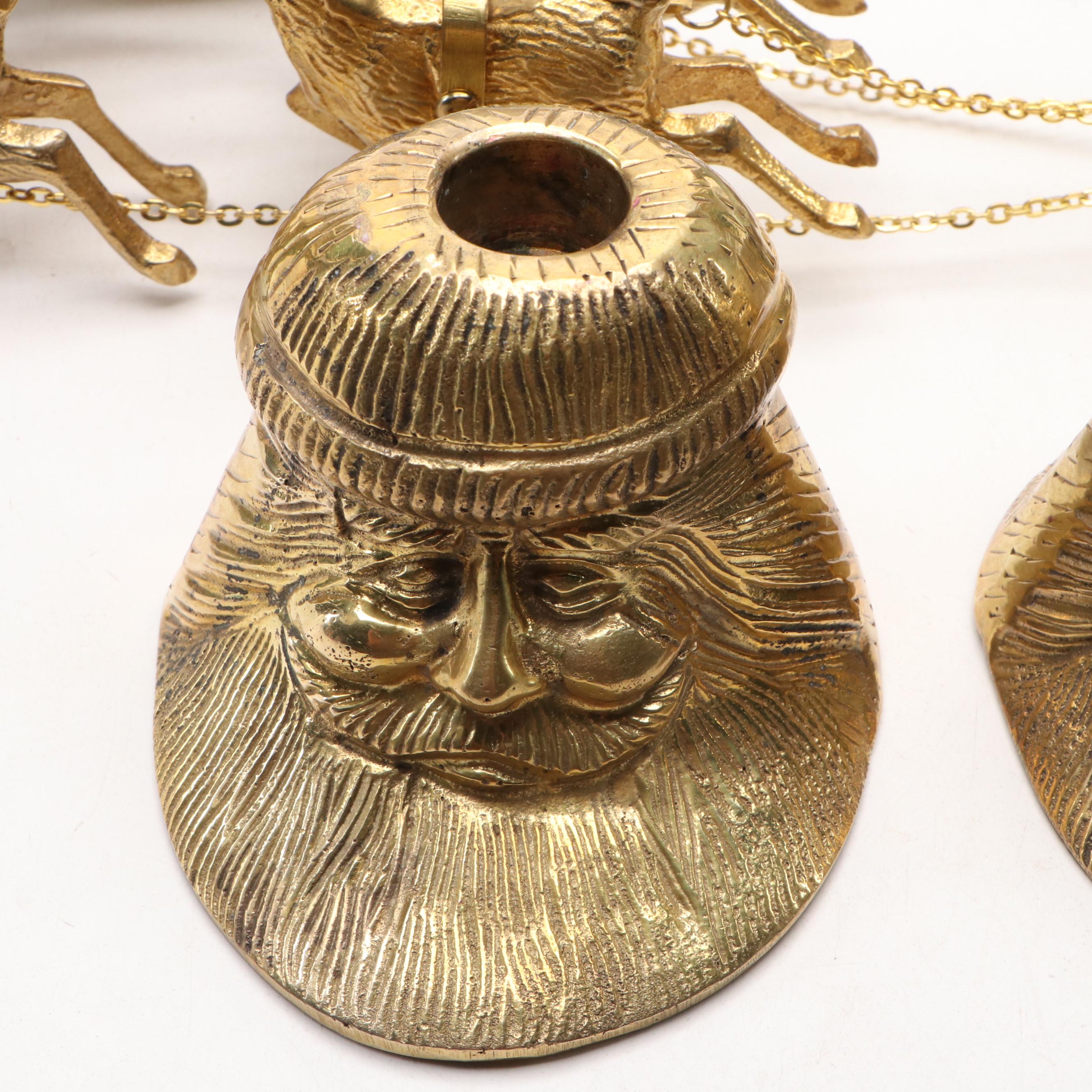 German Wooden Smokers with Other Christmas Plates, Candle Holders and More Decor