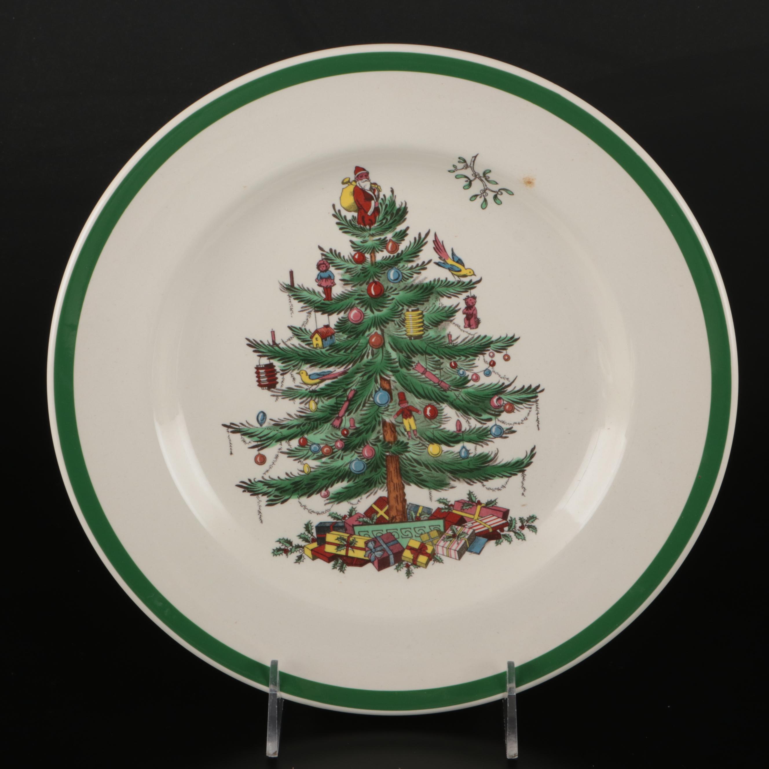 Spode "Christmas Tree" Porcelain Tableware with Seasonal Tablecloths
