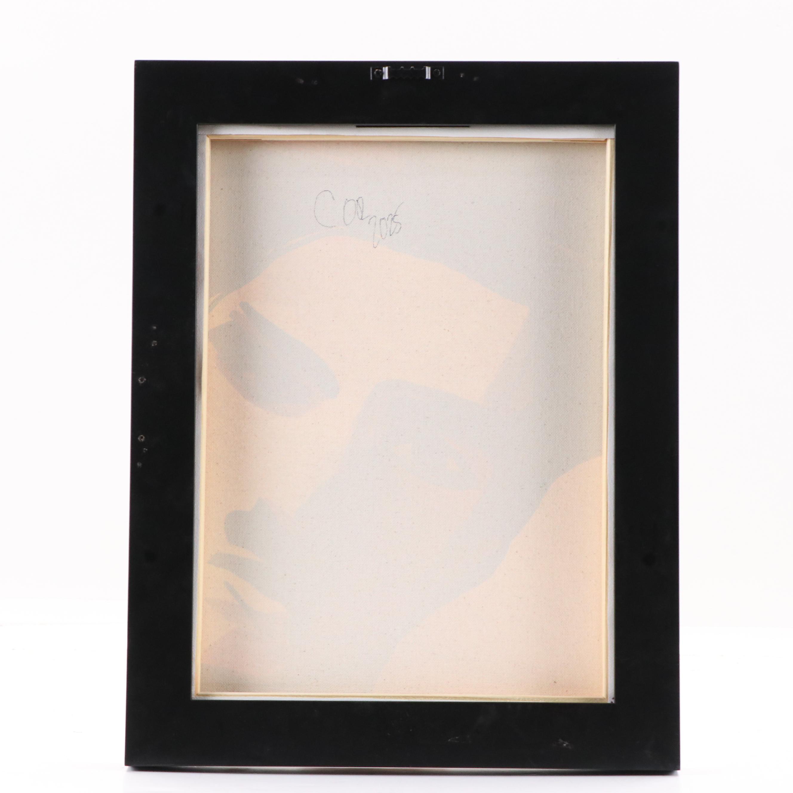 Corbellic Stylized Acrylic Portrait Painting of Man with Mustache, 2025