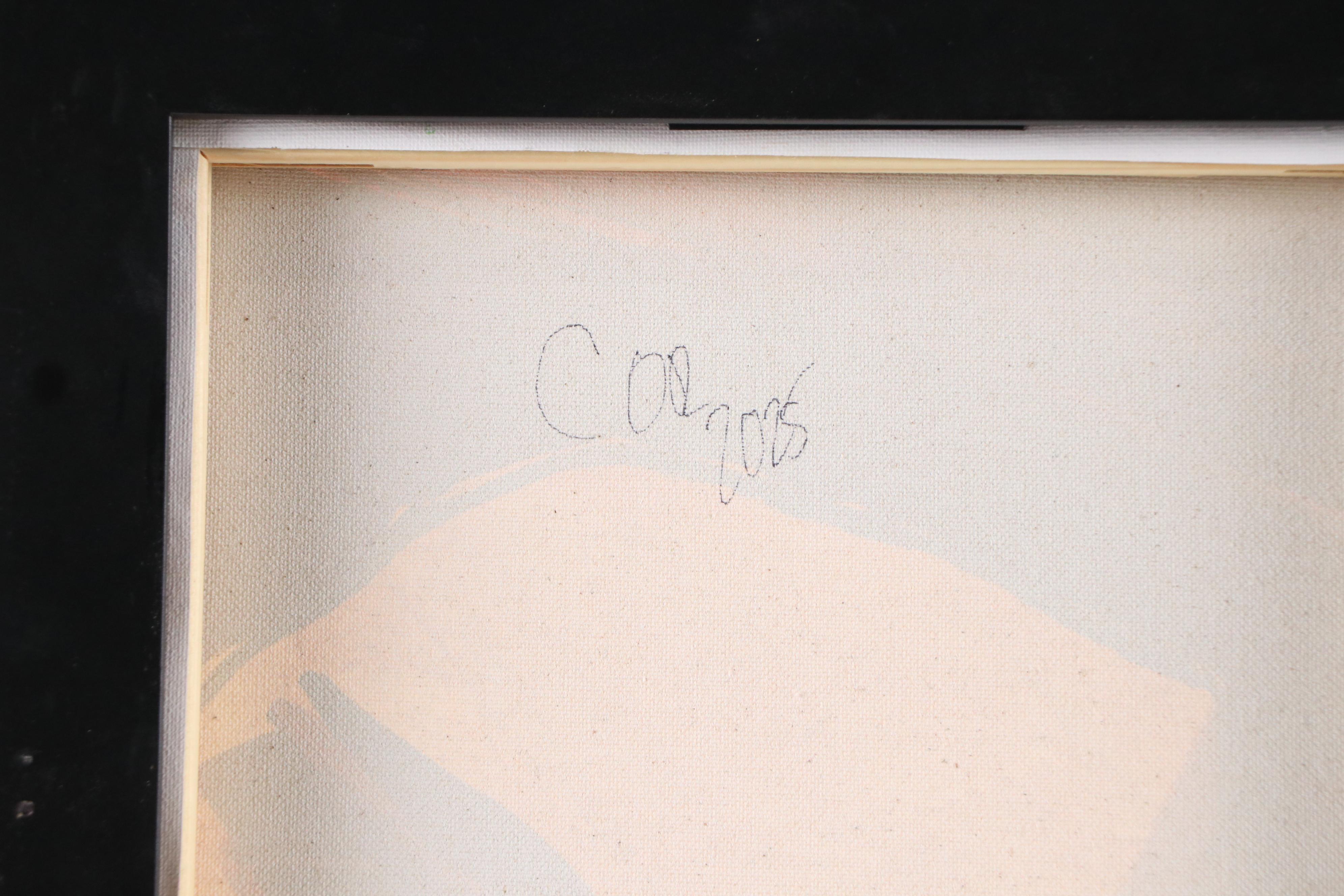 Corbellic Stylized Acrylic Portrait Painting of Man with Mustache, 2025