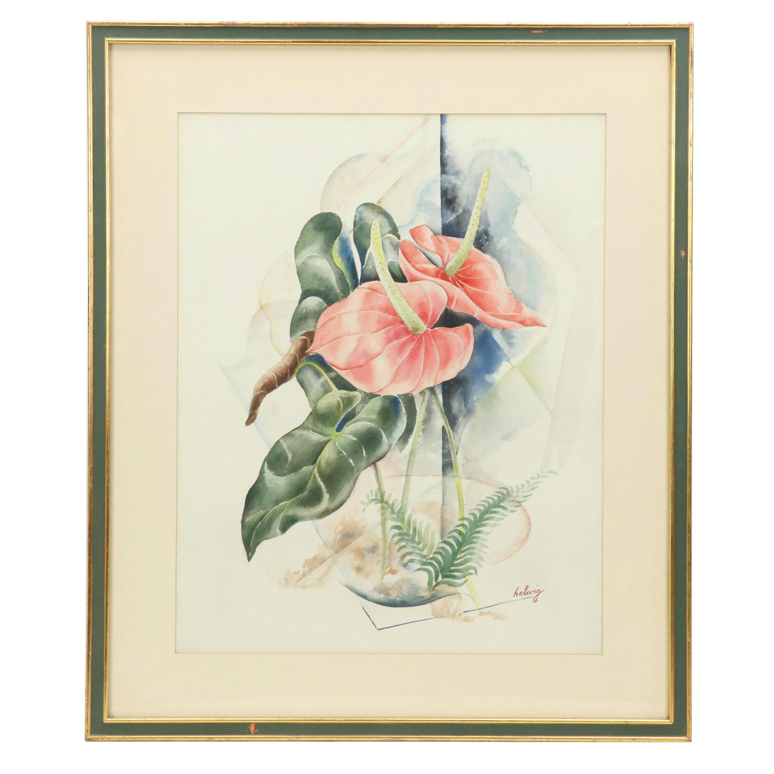 Arthur Helwig Still Life Watercolor Painting, Mid to Late 20th C.