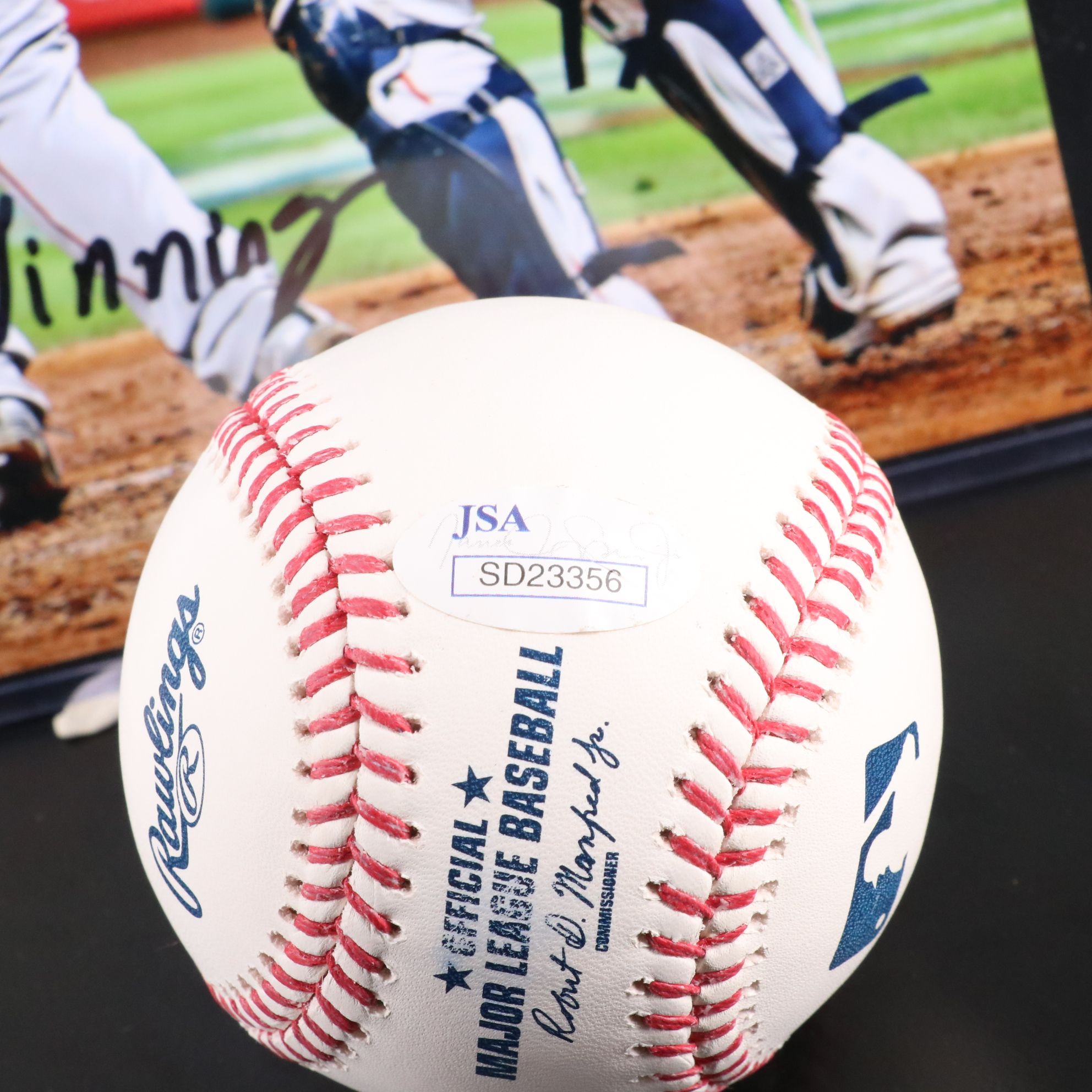 Rafael Devers Signed Rawlings Official Baseball and Boston Red Sox Print