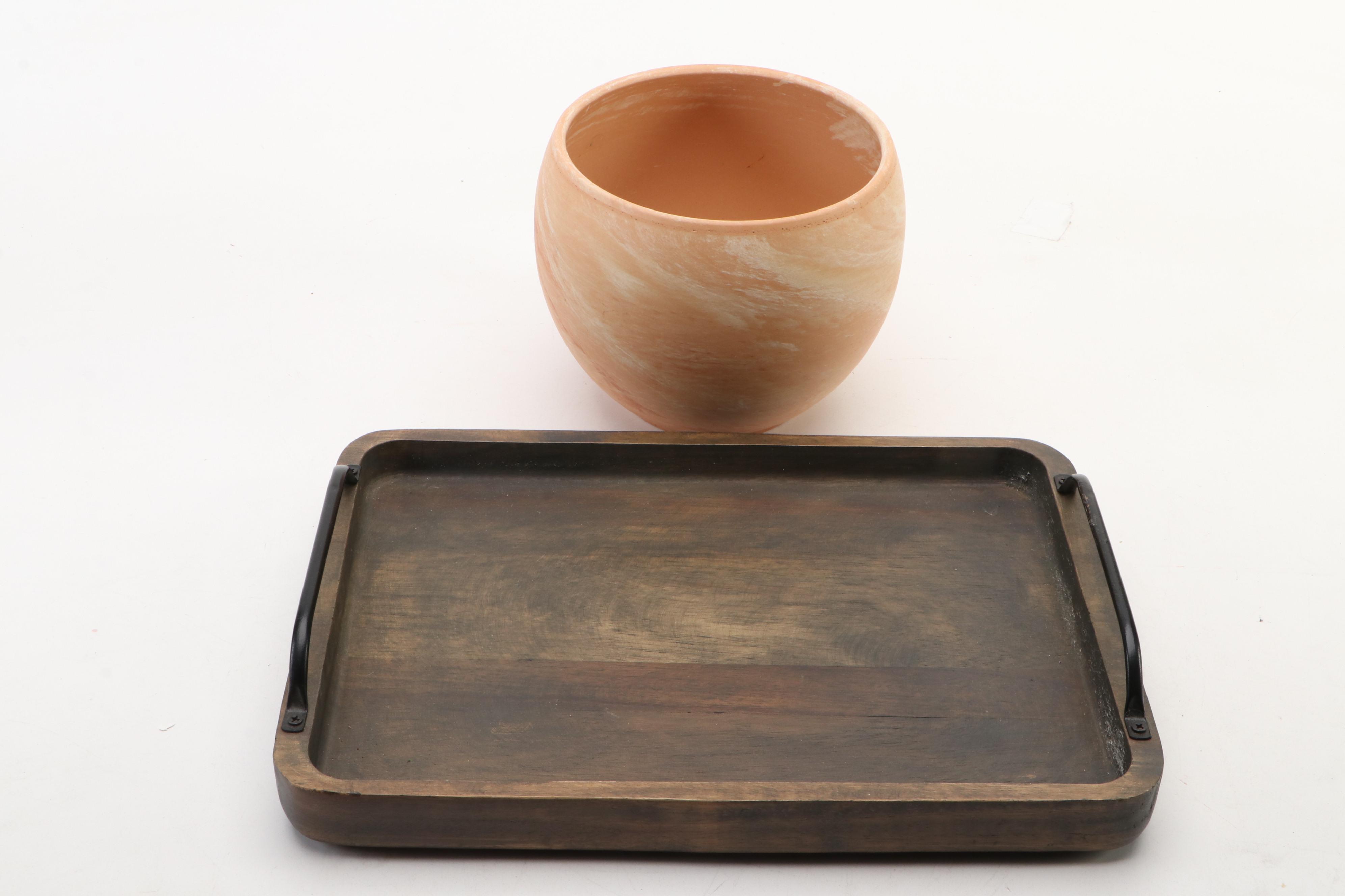 Artificial Flower Bouquet with Faux Potted Plant, Nesting Bowls and More