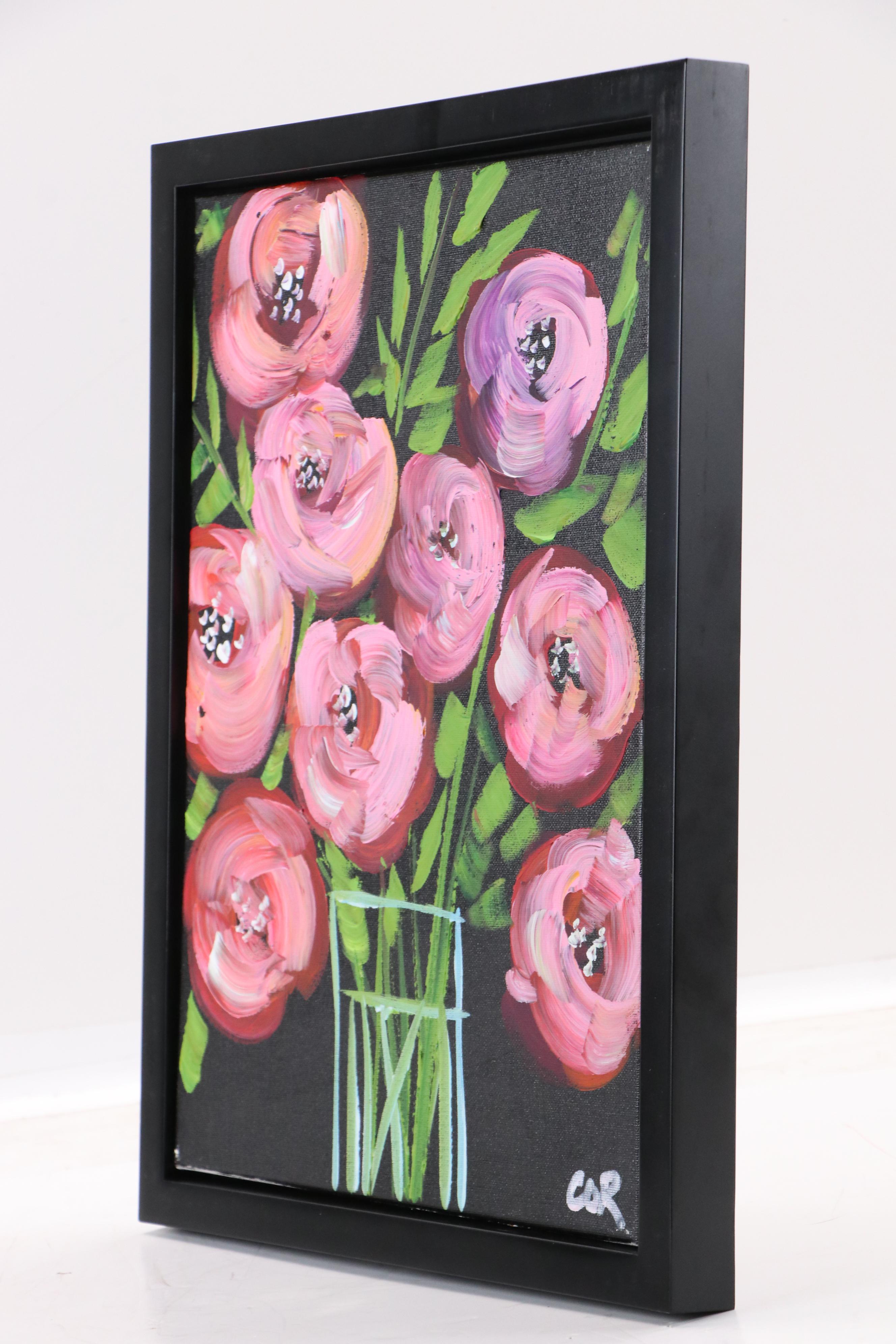 Corbellic Stylized Acrylic Still Life Painting of Floral Bouquet, 2025