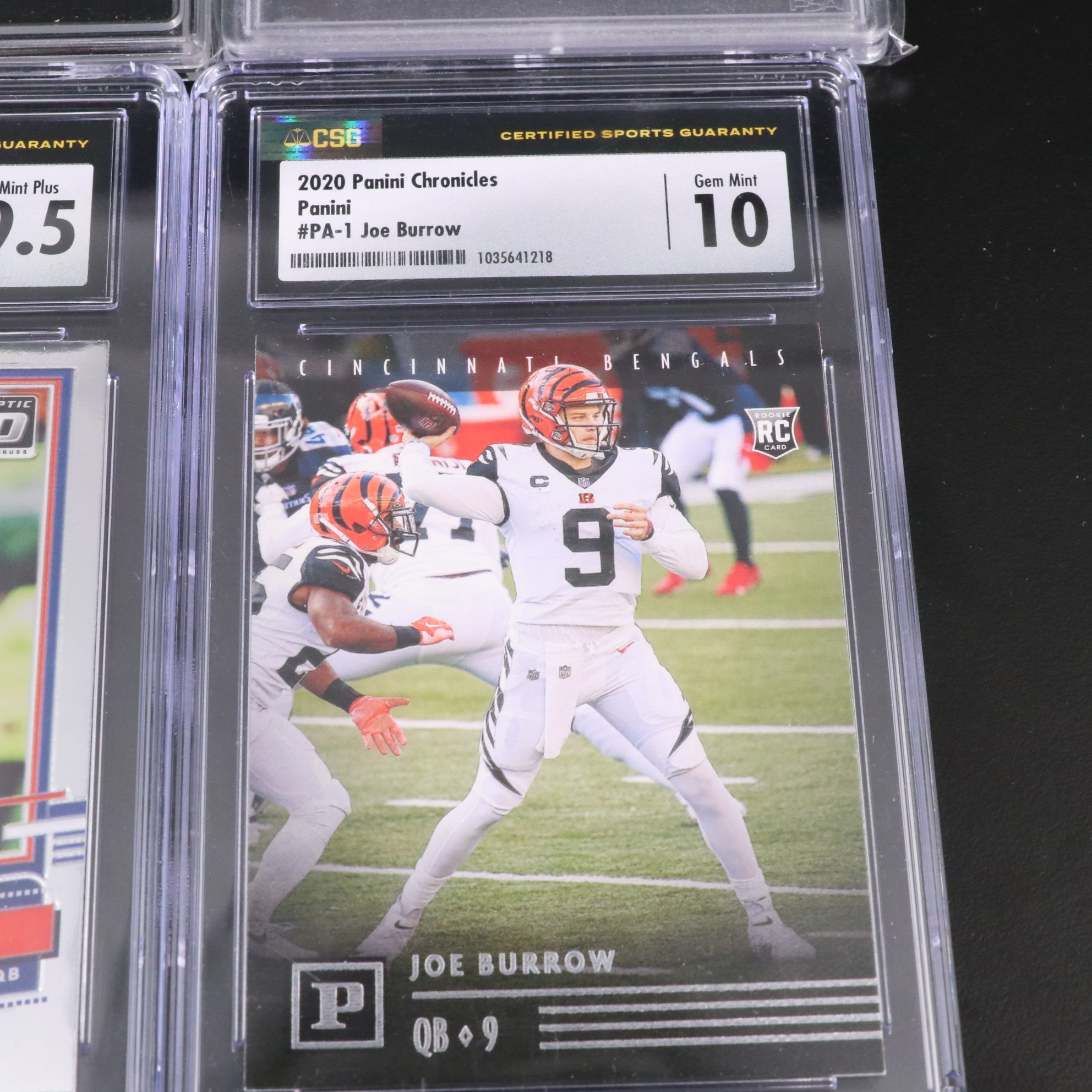Joe Burrow Graded Cincinnati Bengals Rookie Football Cards