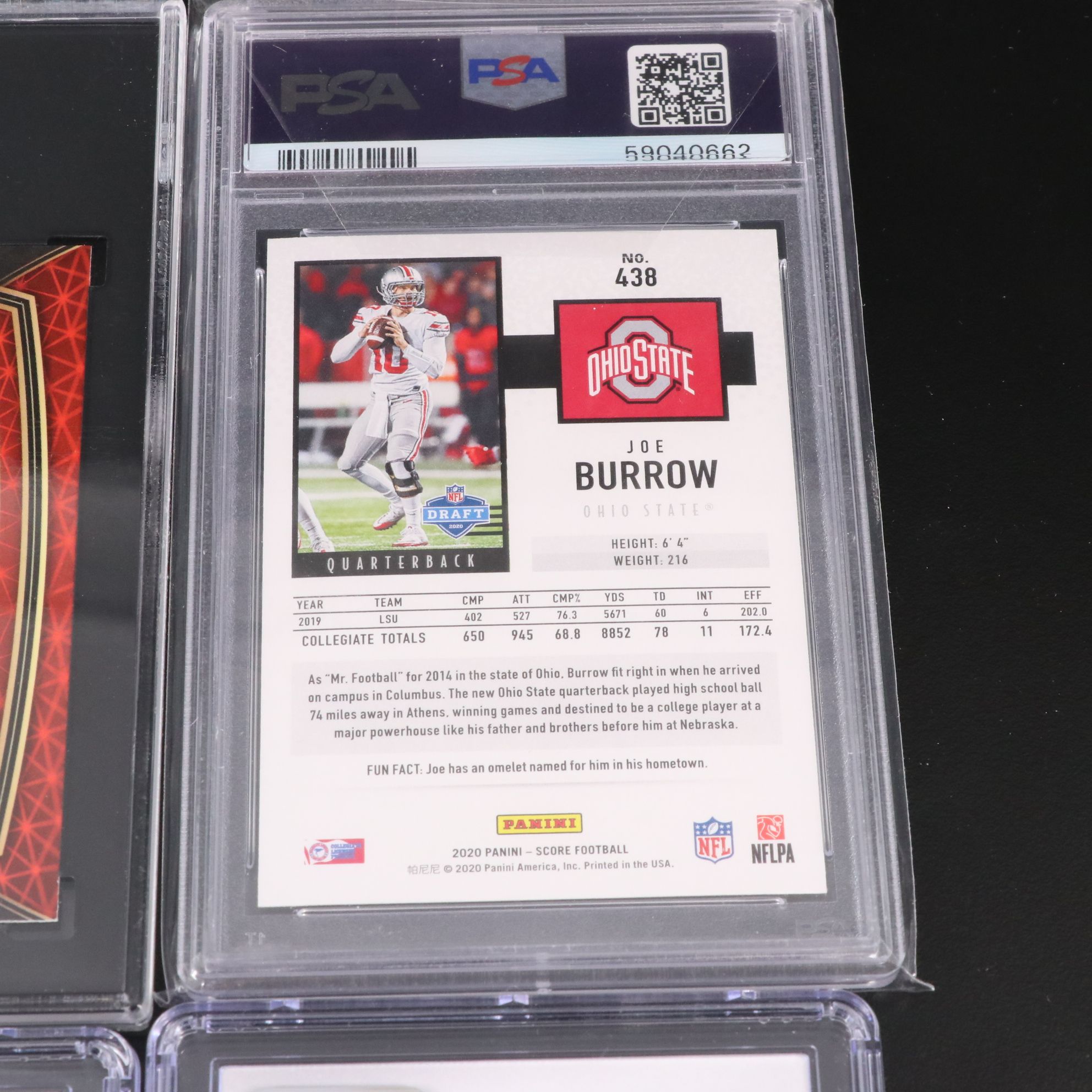 Joe Burrow Graded Cincinnati Bengals Rookie Football Cards