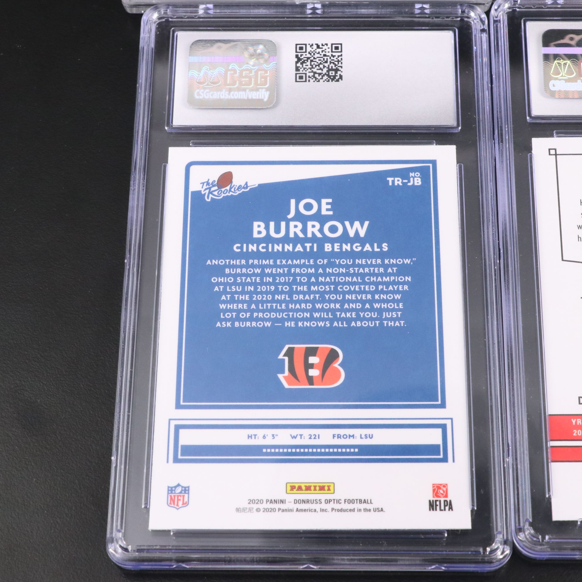 Joe Burrow Graded Cincinnati Bengals Rookie Football Cards