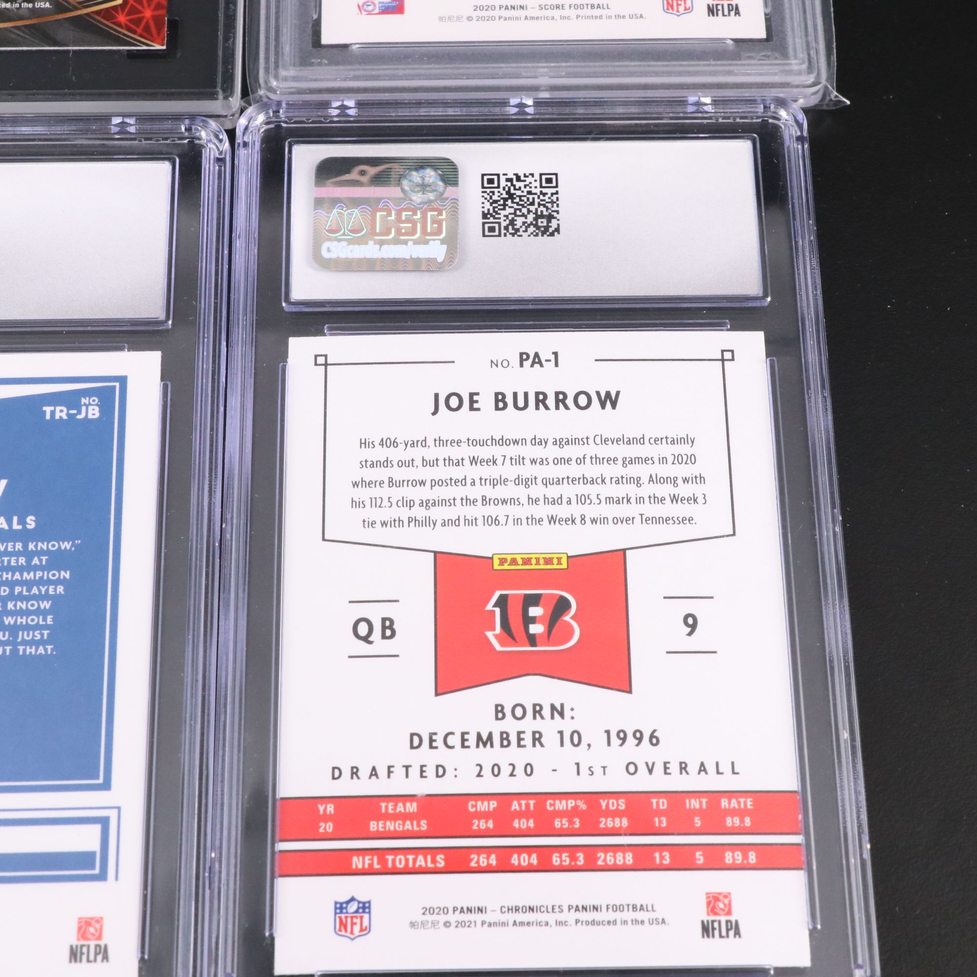 Joe Burrow Graded Cincinnati Bengals Rookie Football Cards