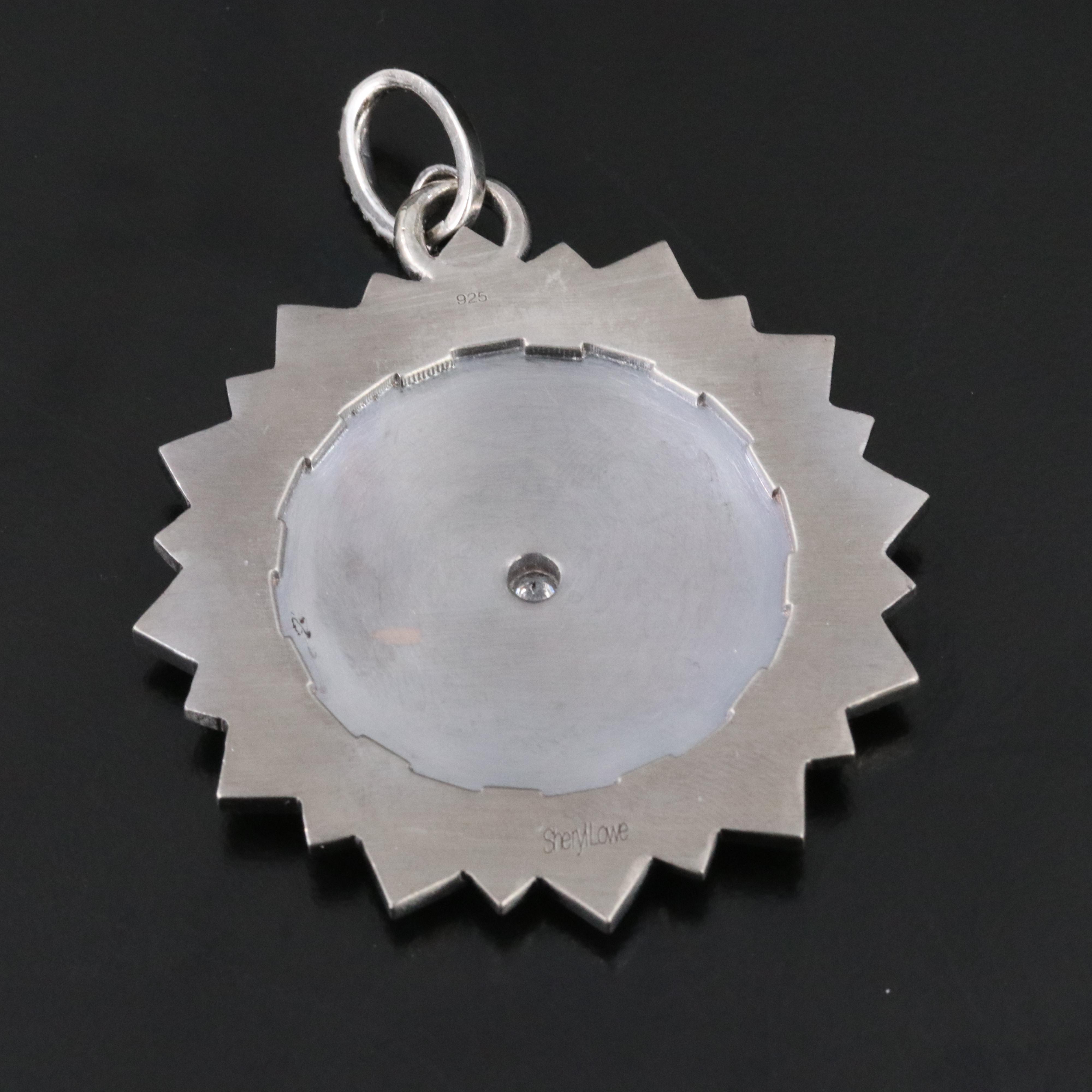 Sheryl Lowe Sterling and Diamond Sunflower Pendant