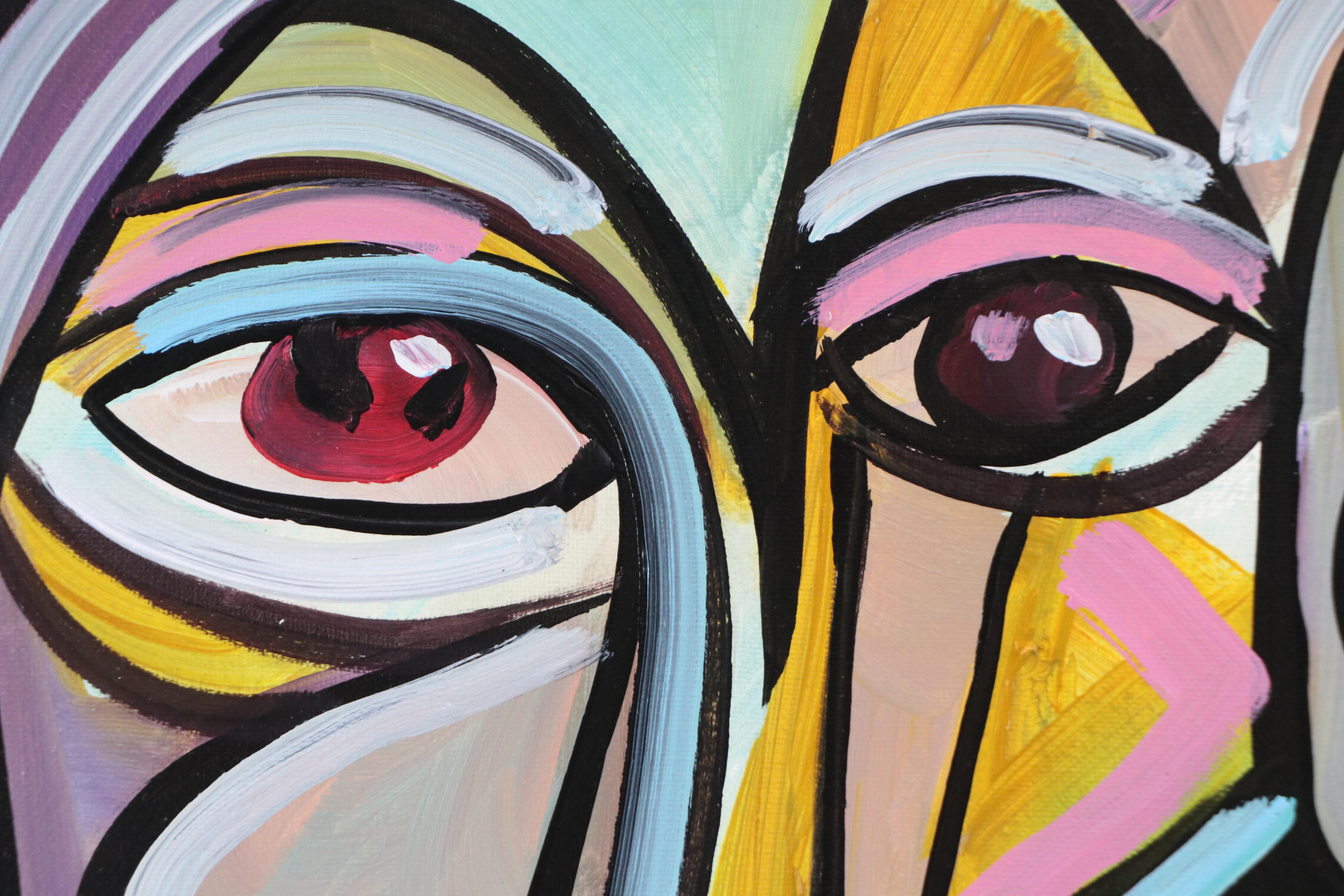 Corbellic Stylized Acrylic Portrait Inspired by Picasso, 2025