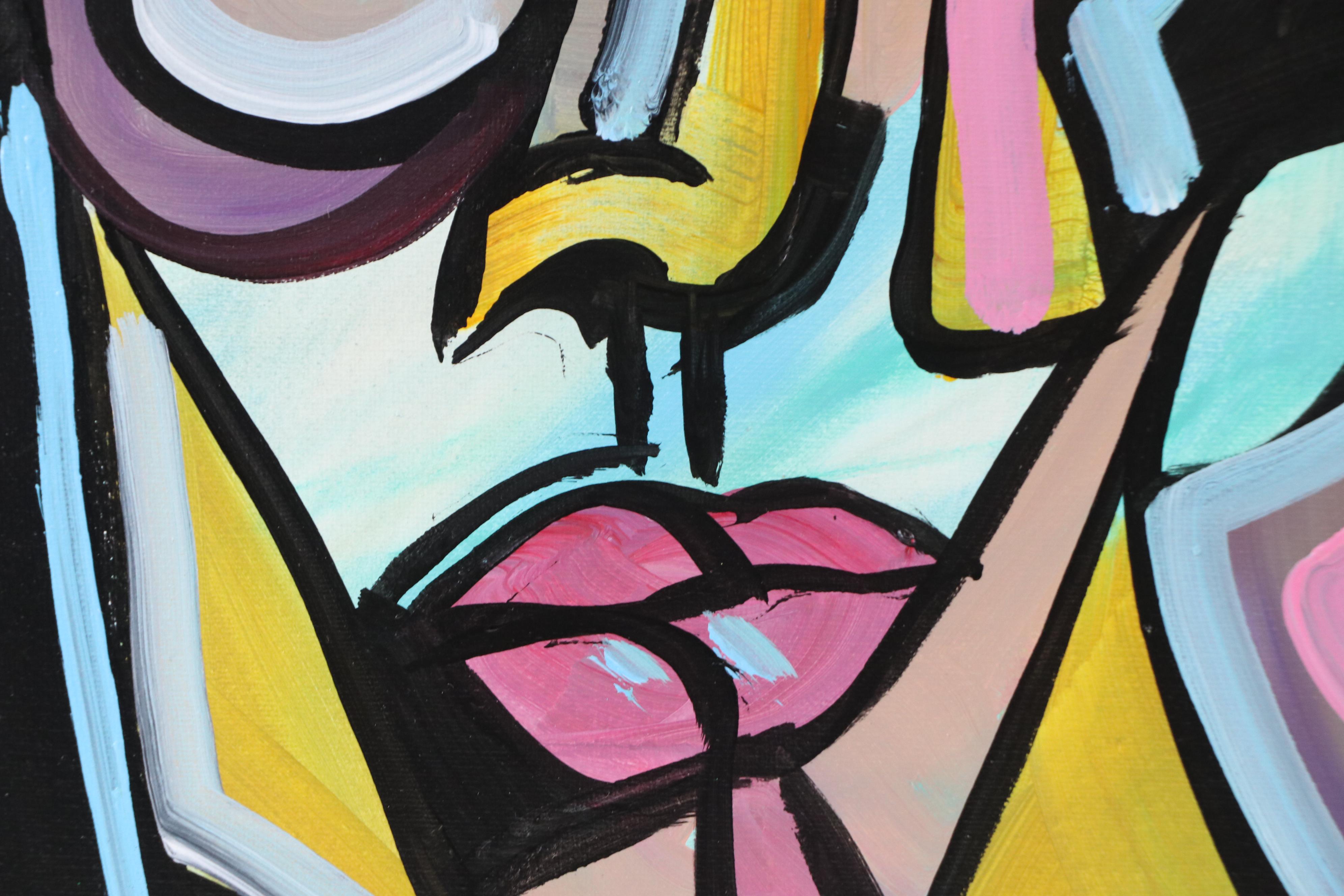 Corbellic Stylized Acrylic Portrait Inspired by Picasso, 2025