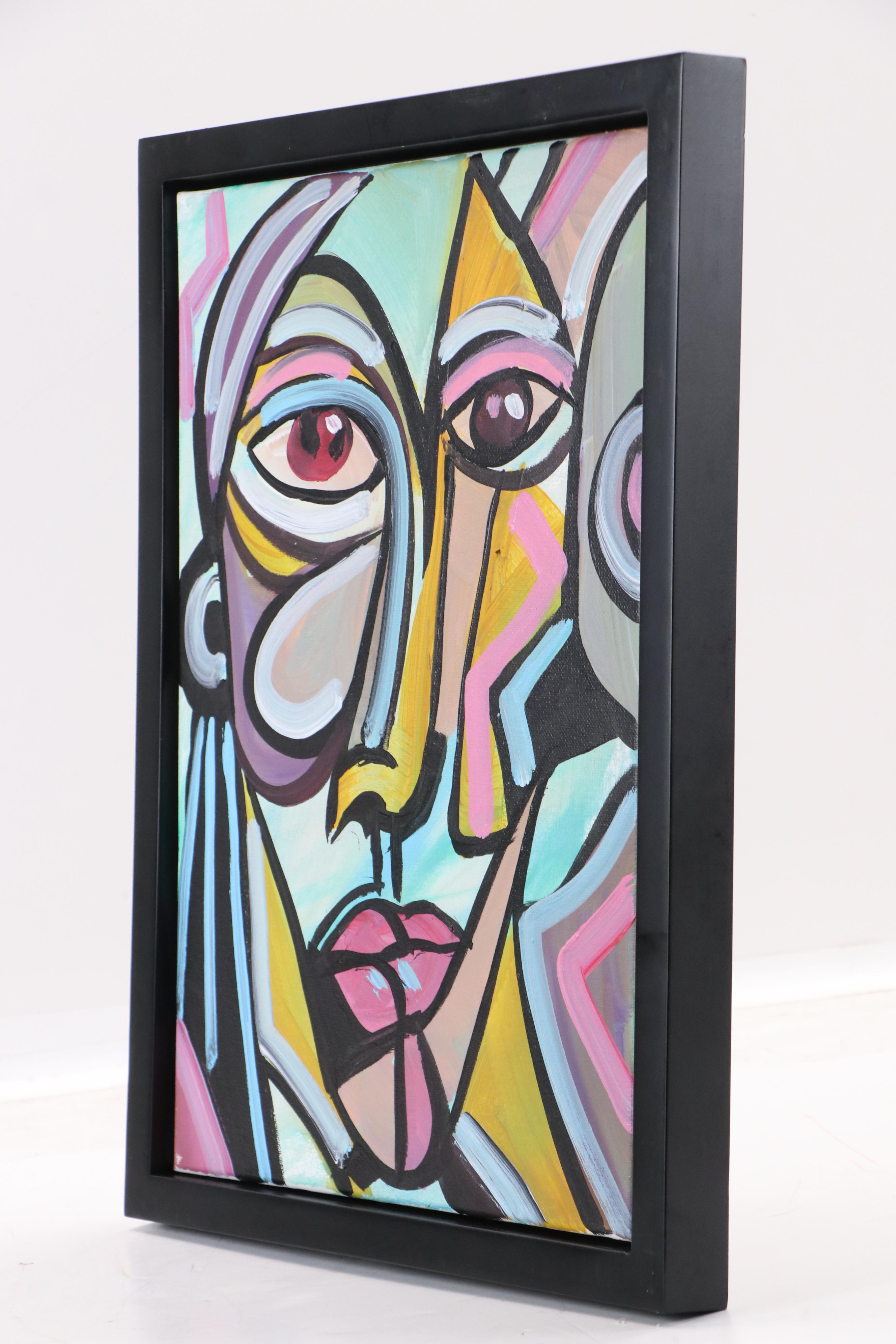 Corbellic Stylized Acrylic Portrait Inspired by Picasso, 2025