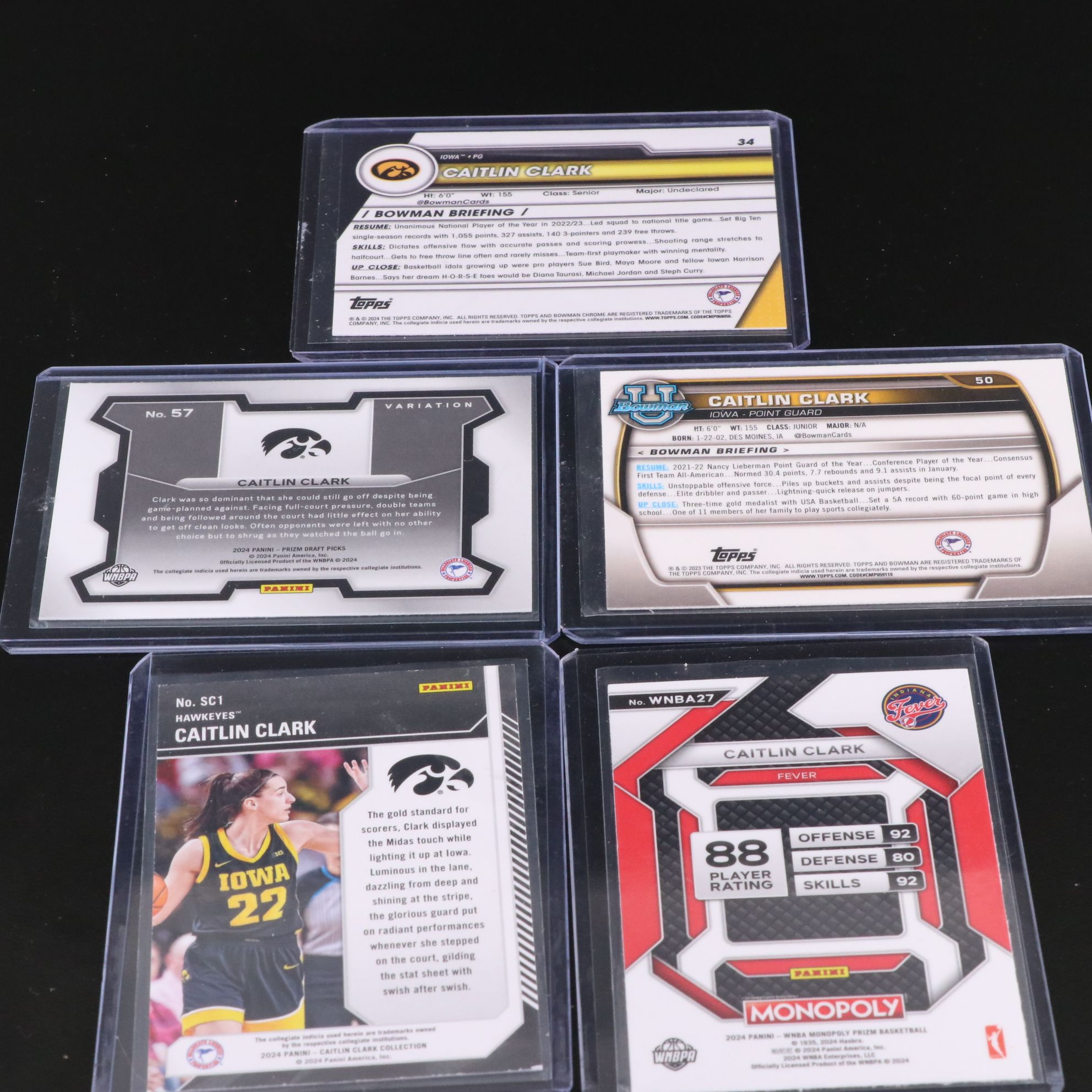 Bowman Chrome with Other Caitlin Clark Rookie Year & Collegiate Basketball Cards