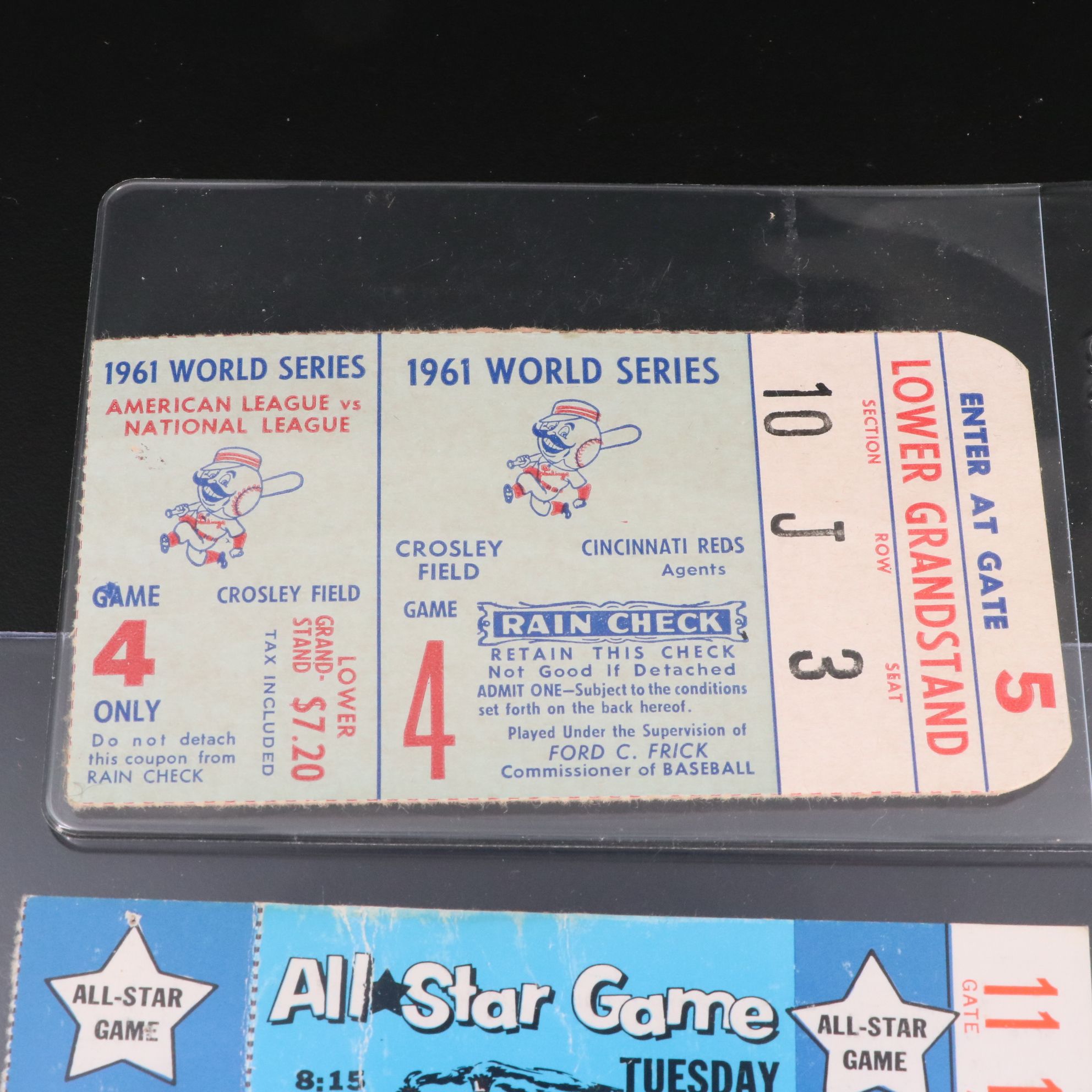 1961 World Series and 1970 All-Star Game Baseball Ticket Stubs