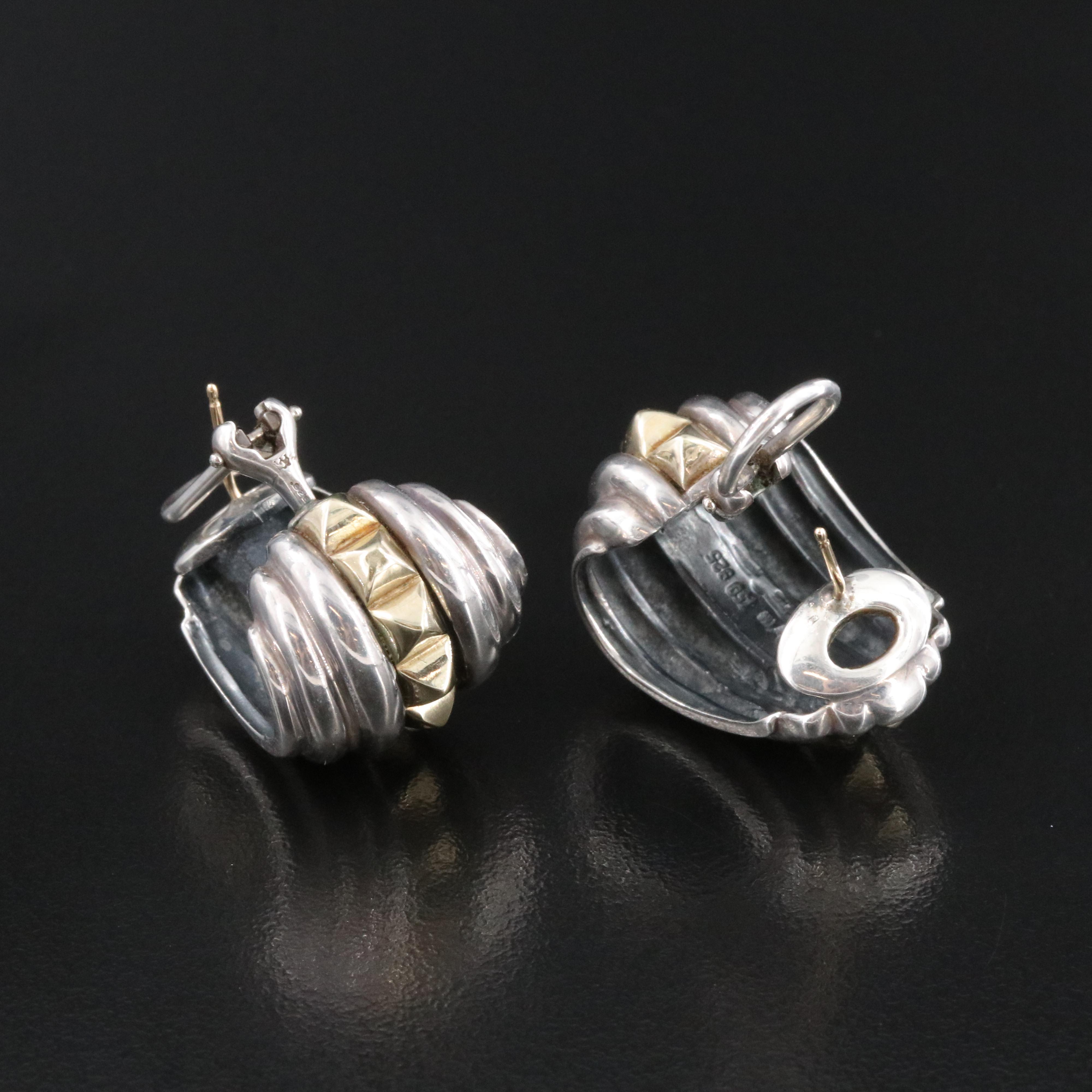 Caviar by Lagos Sugarloaf Sterling and 18K Earrings