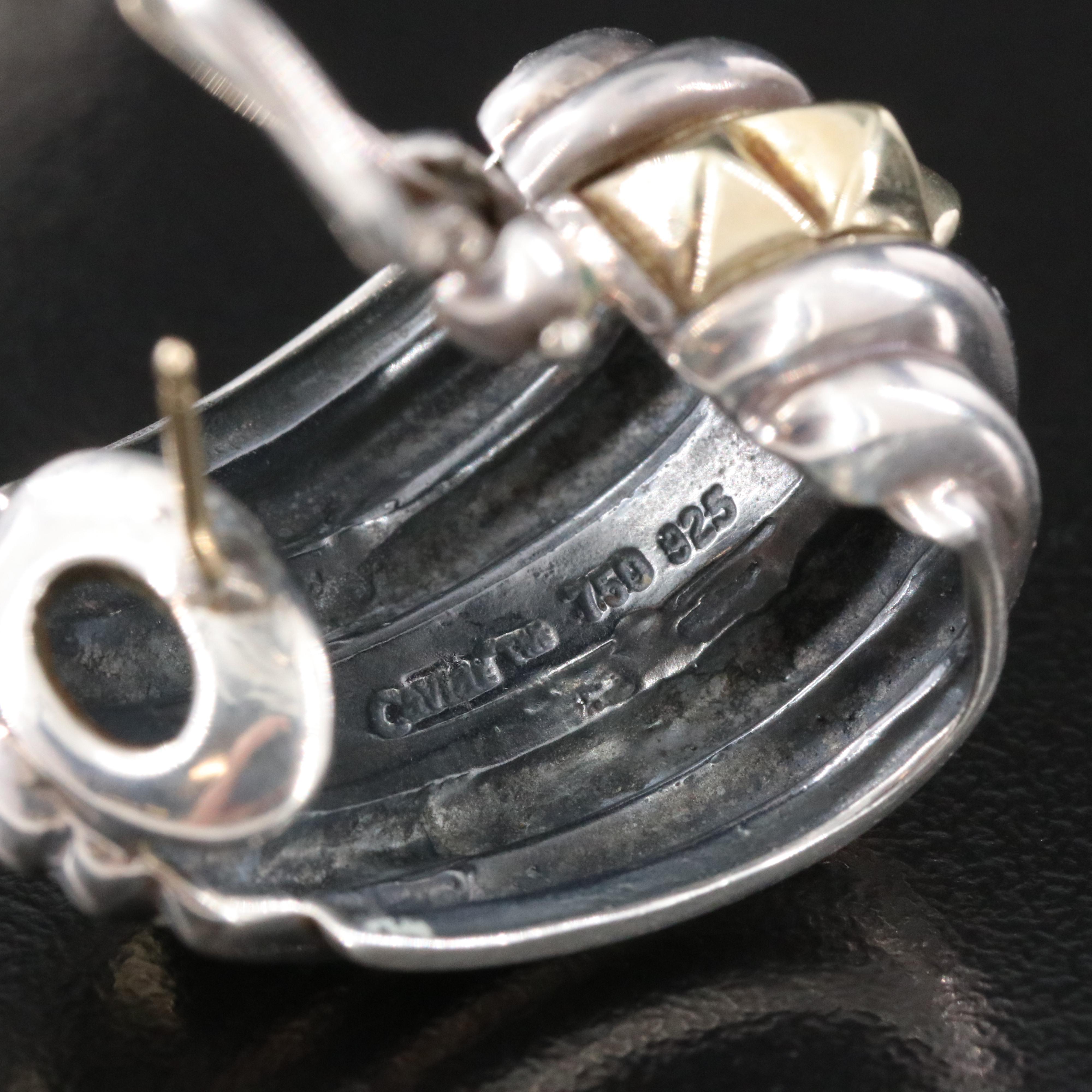 Caviar by Lagos Sugarloaf Sterling and 18K Earrings