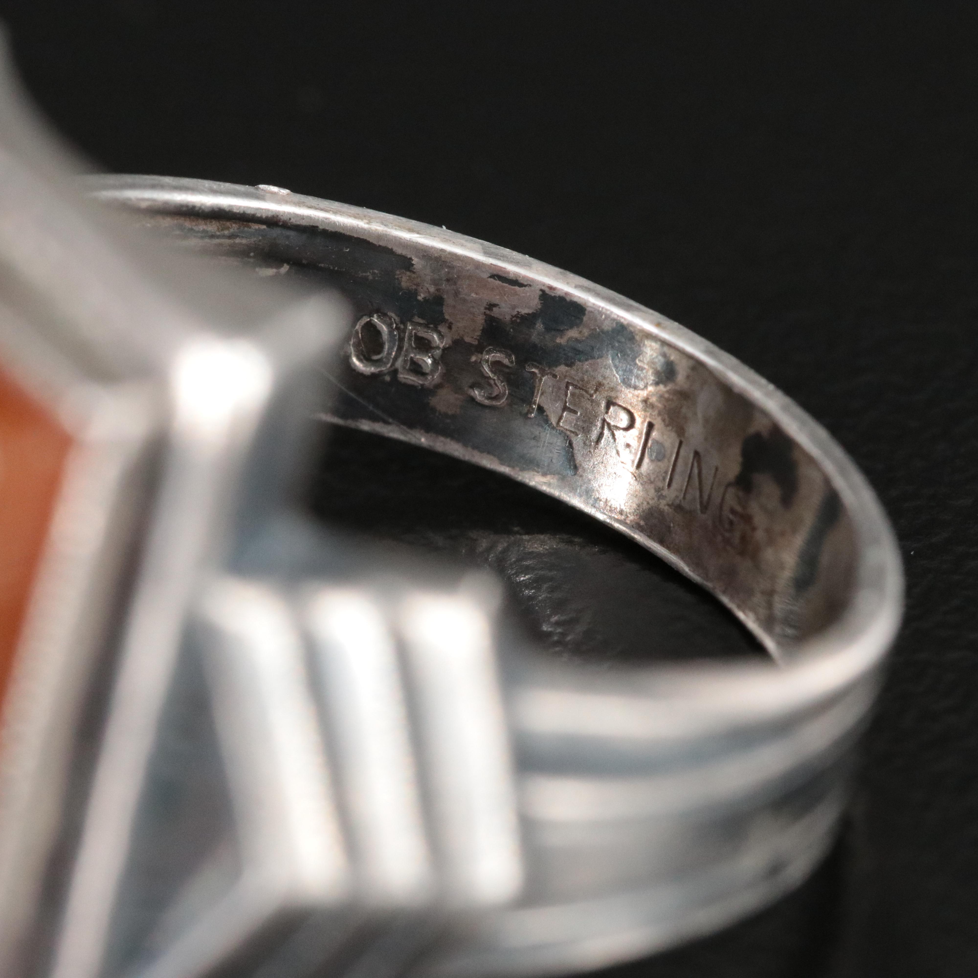 Vintage Sterling Sardonyx Roman Soldier Cameo Ring