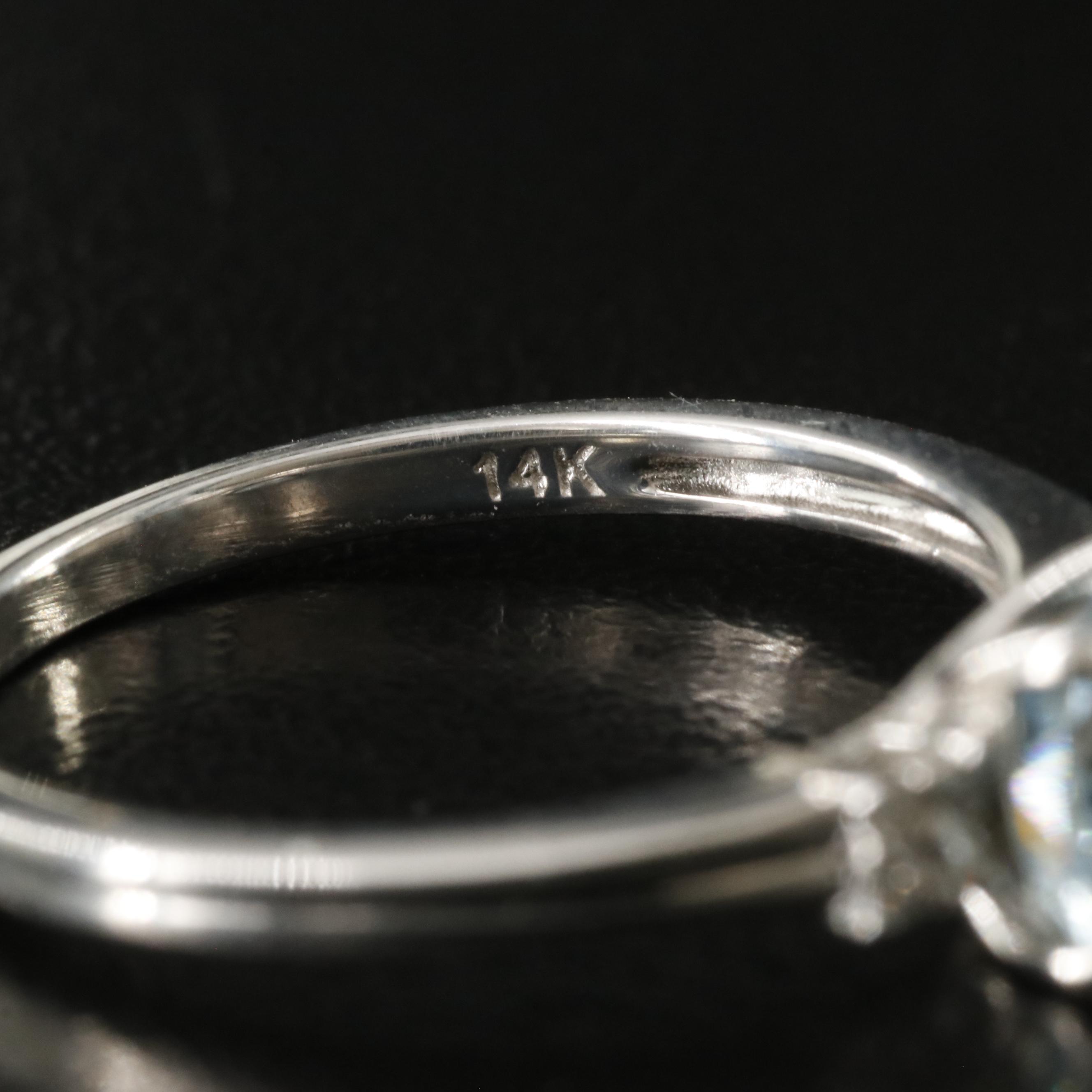 14K Aquamarine and Diamond Ring