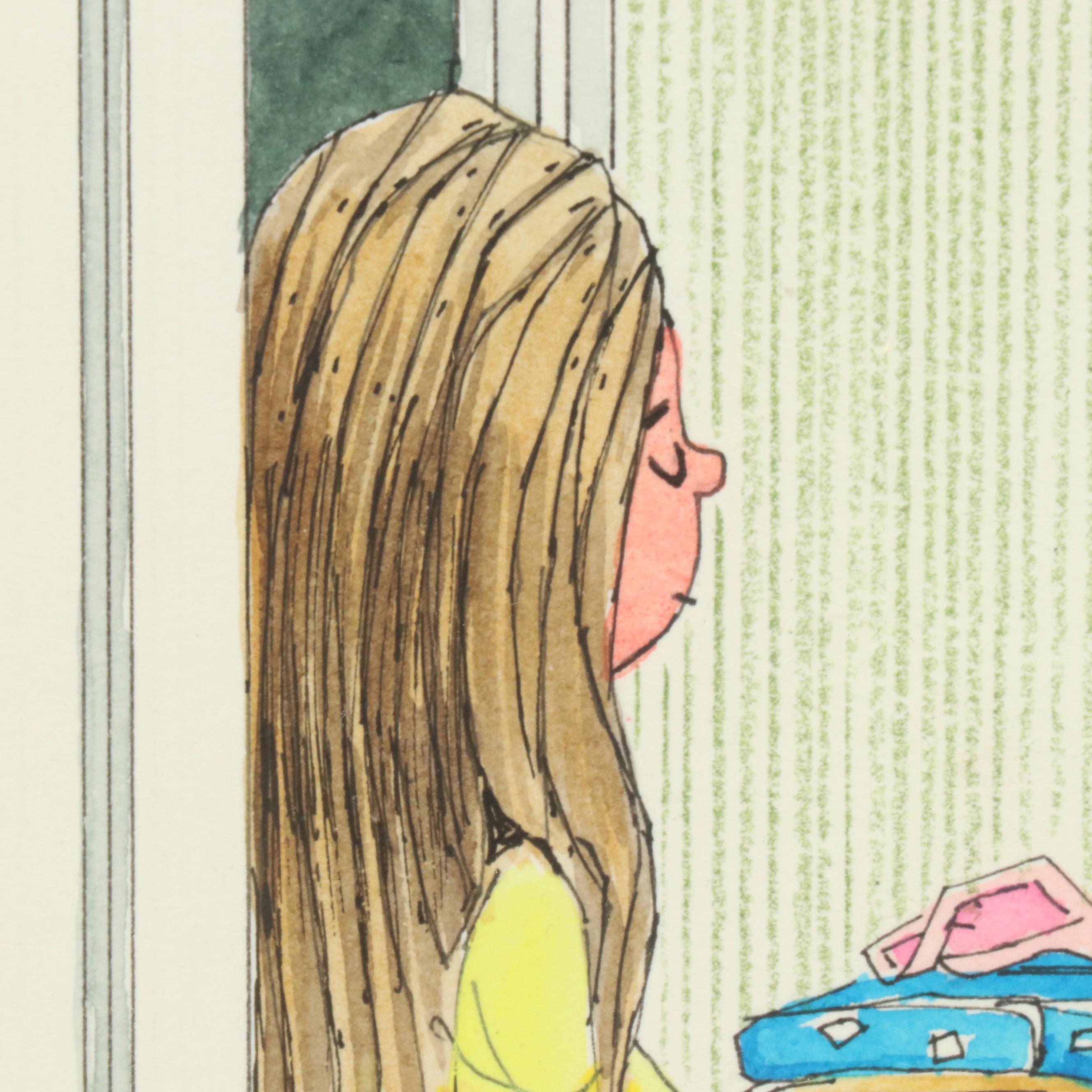 George Wagner Pin-Up Style Marker and Pen Illustrations, Mid-20th C.