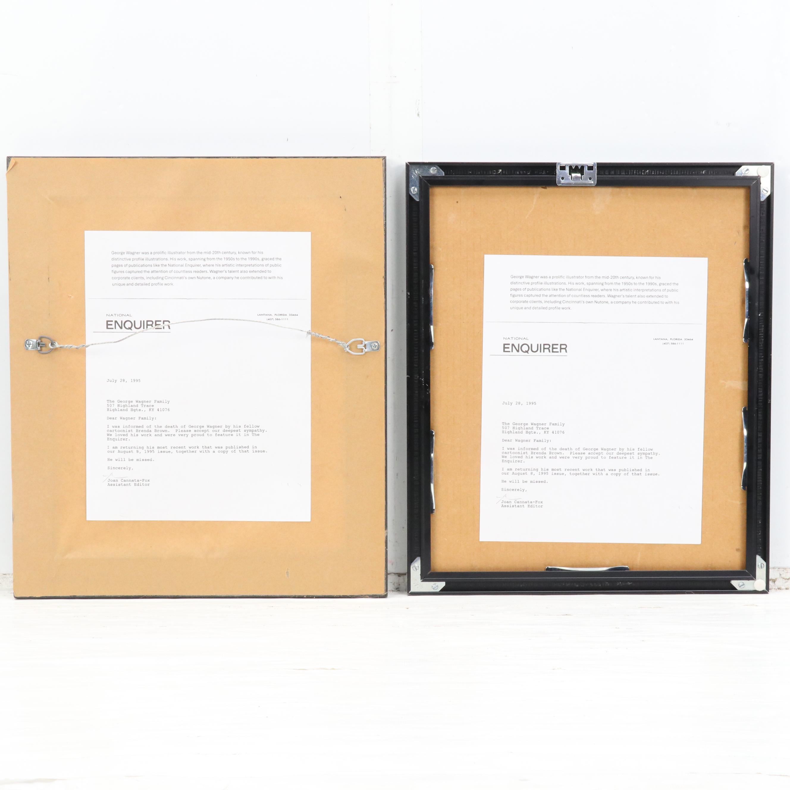 George Wagner Pin-Up Style Marker and Pen Illustrations, Mid-20th C.