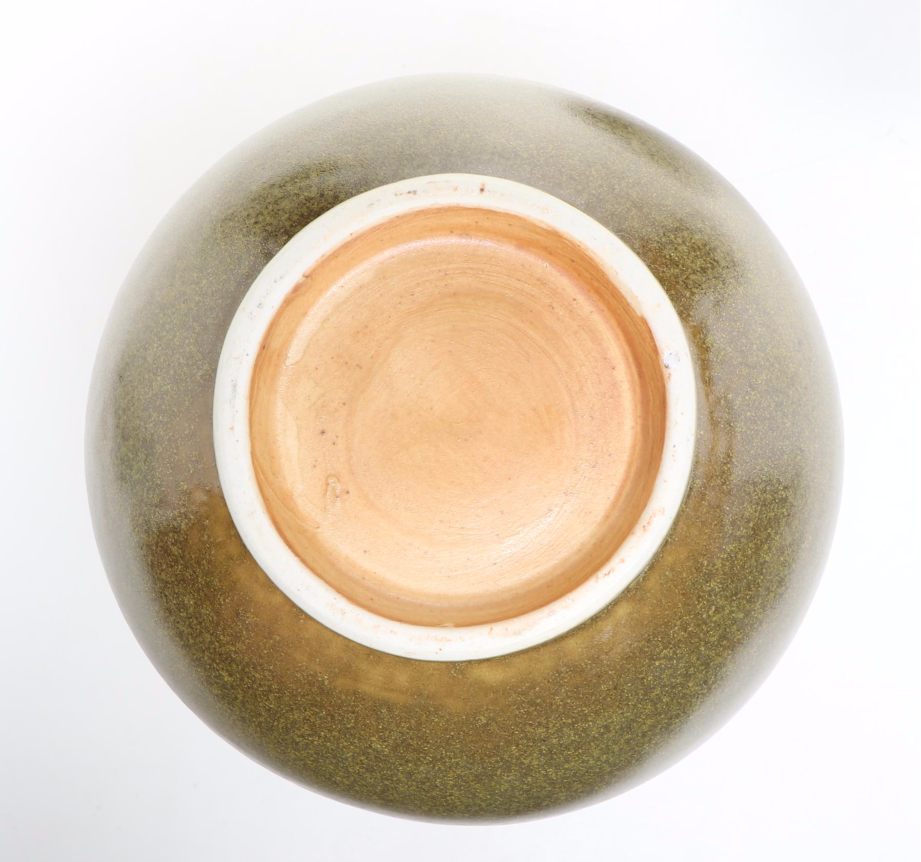 Porcelain Floral Motif Vase with Tea Dust Green Glazed Ceramic Vase