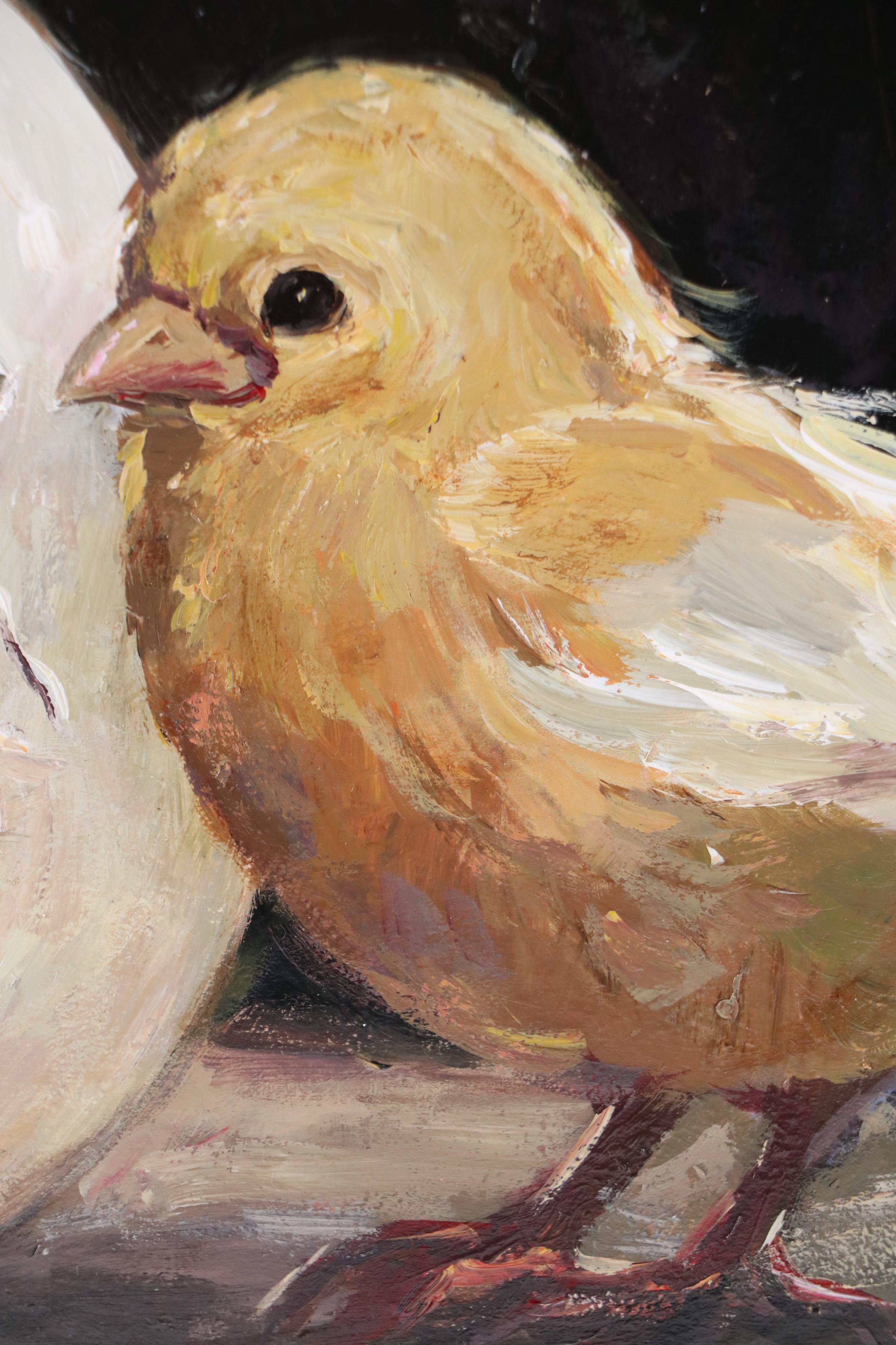 M.H. Oil Painting of Hatching Chicks, 2017