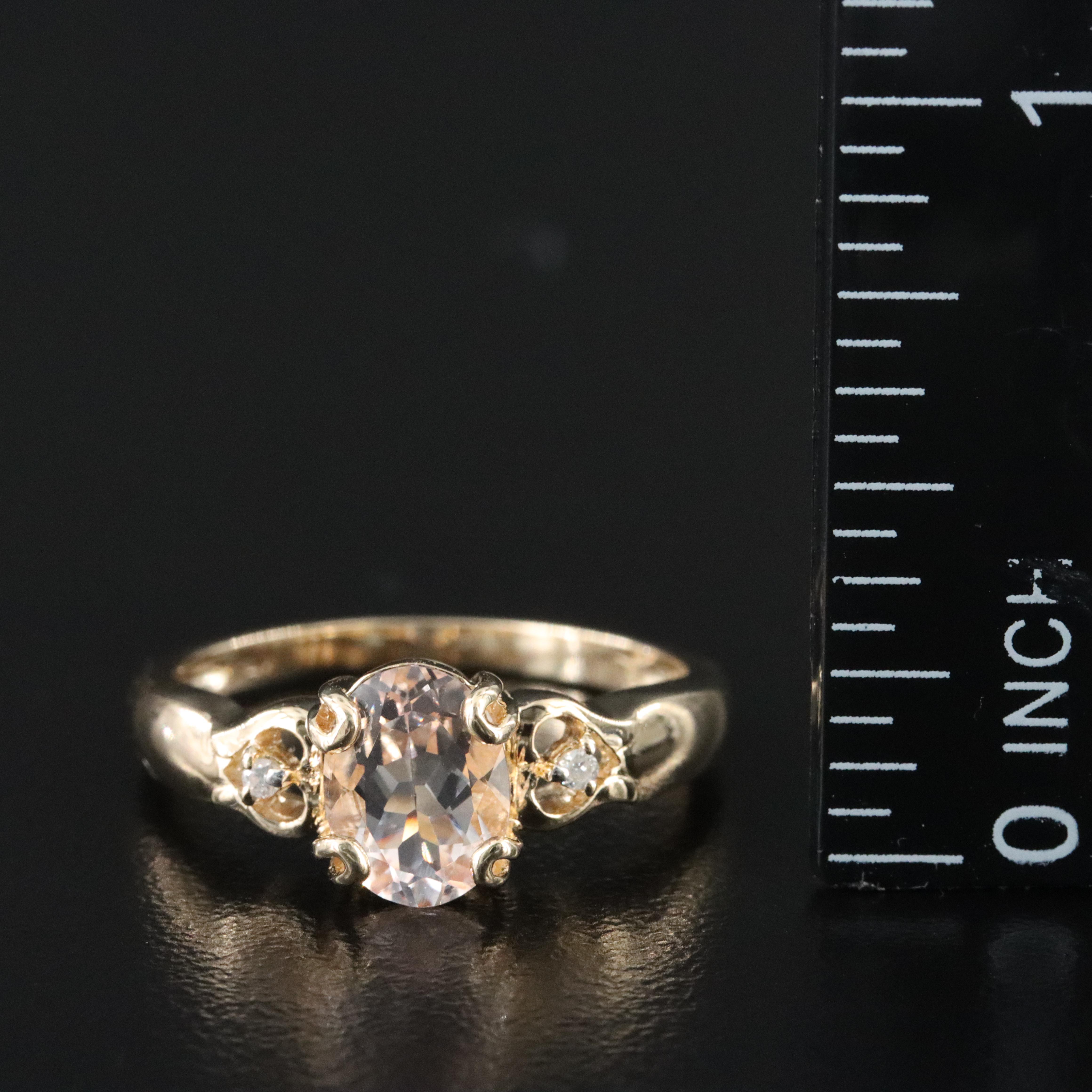 14K Morganite and Diamond Ring