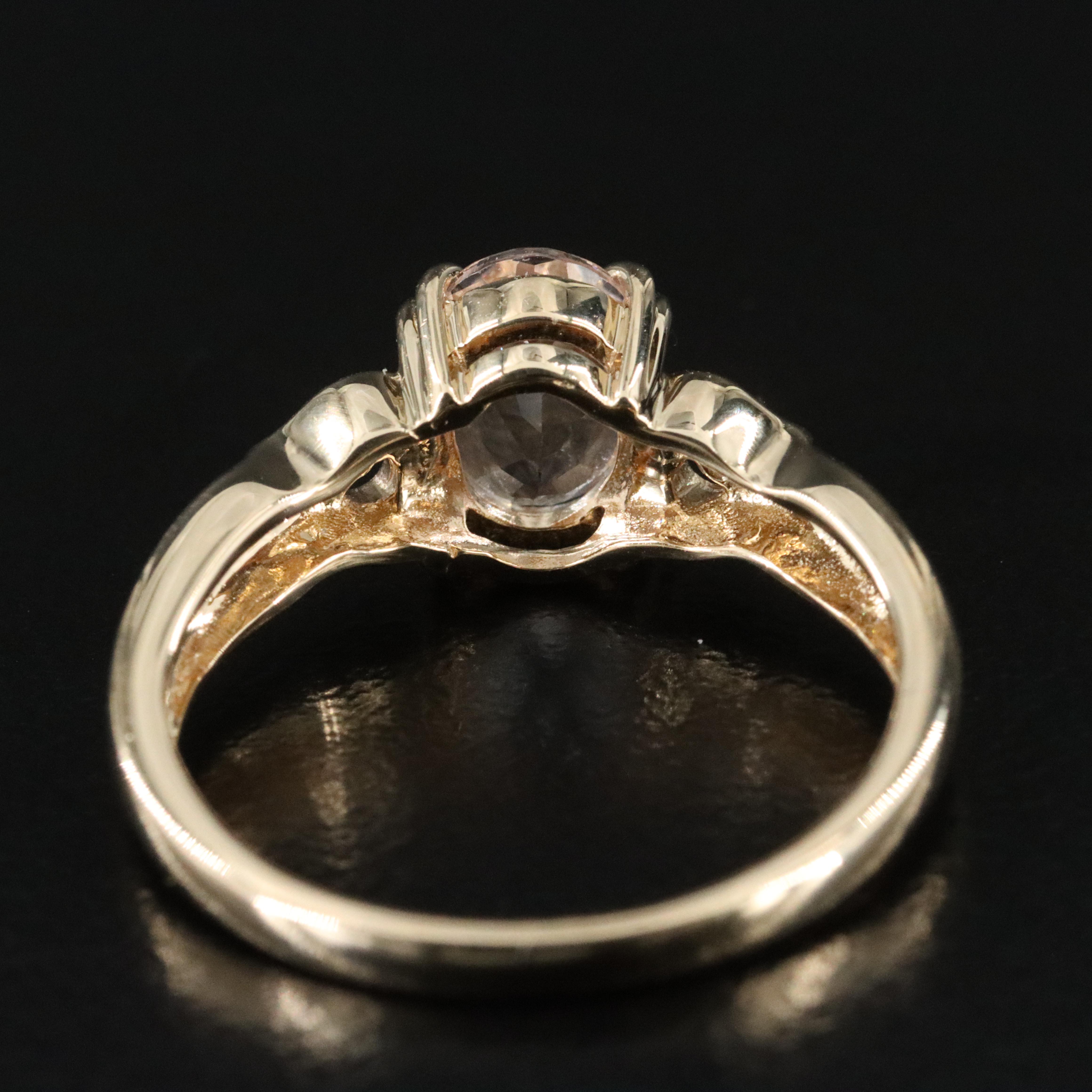 14K Morganite and Diamond Ring