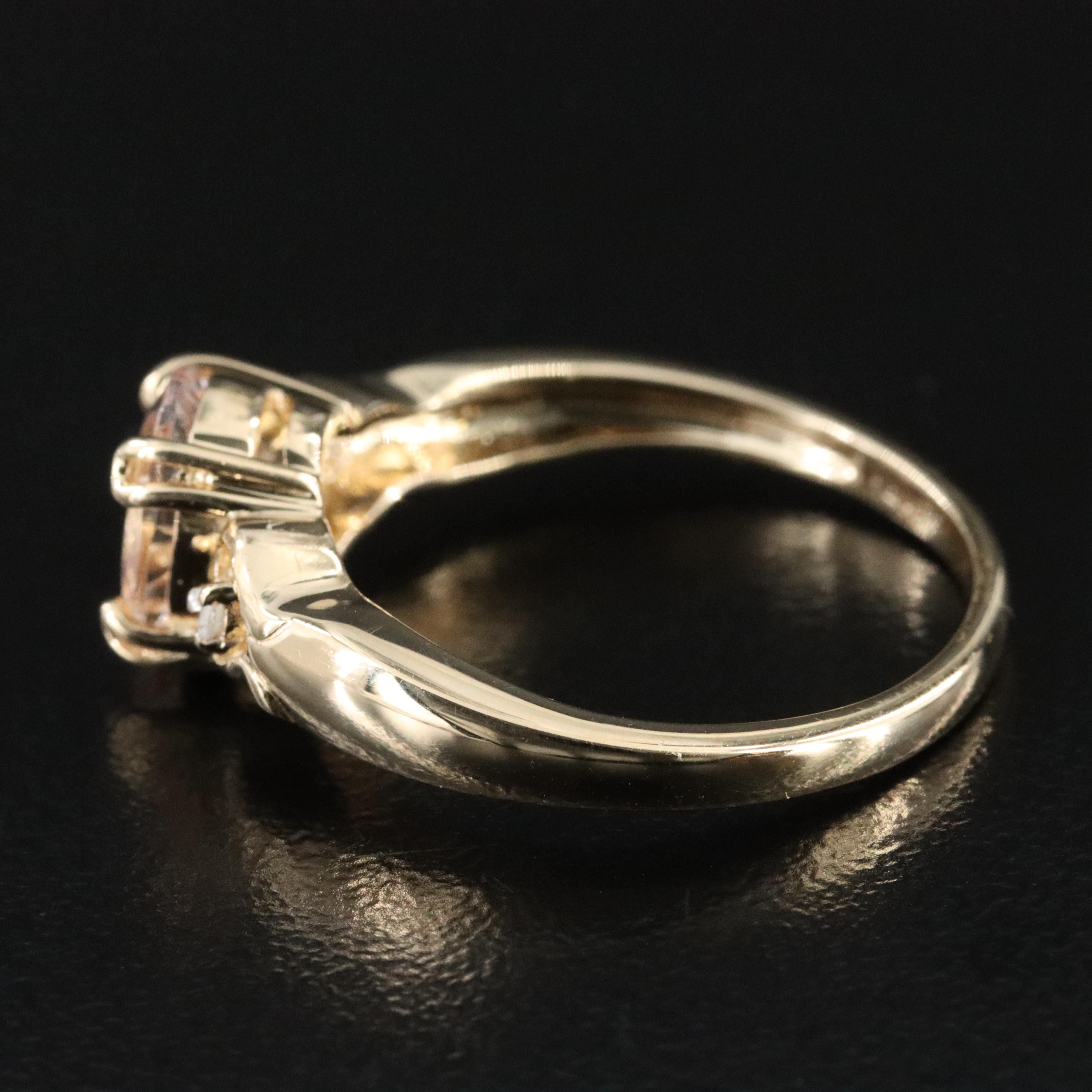 14K Morganite and Diamond Ring