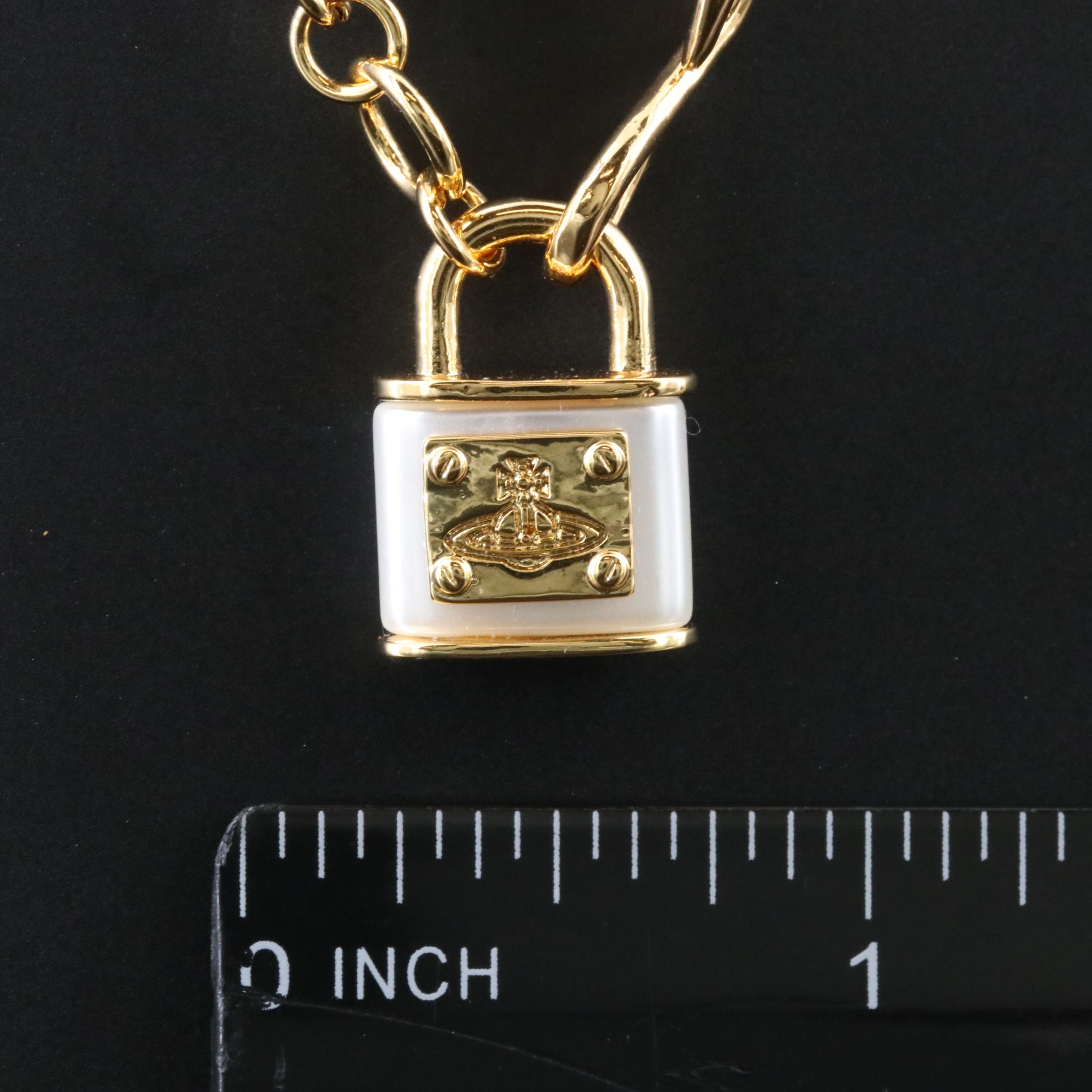 Vivienne Westwood Orb White Padlock Necklace