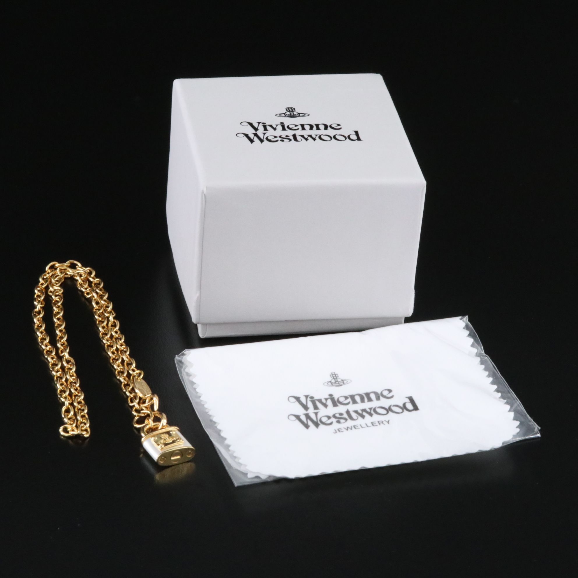Vivienne Westwood Orb White Padlock Necklace