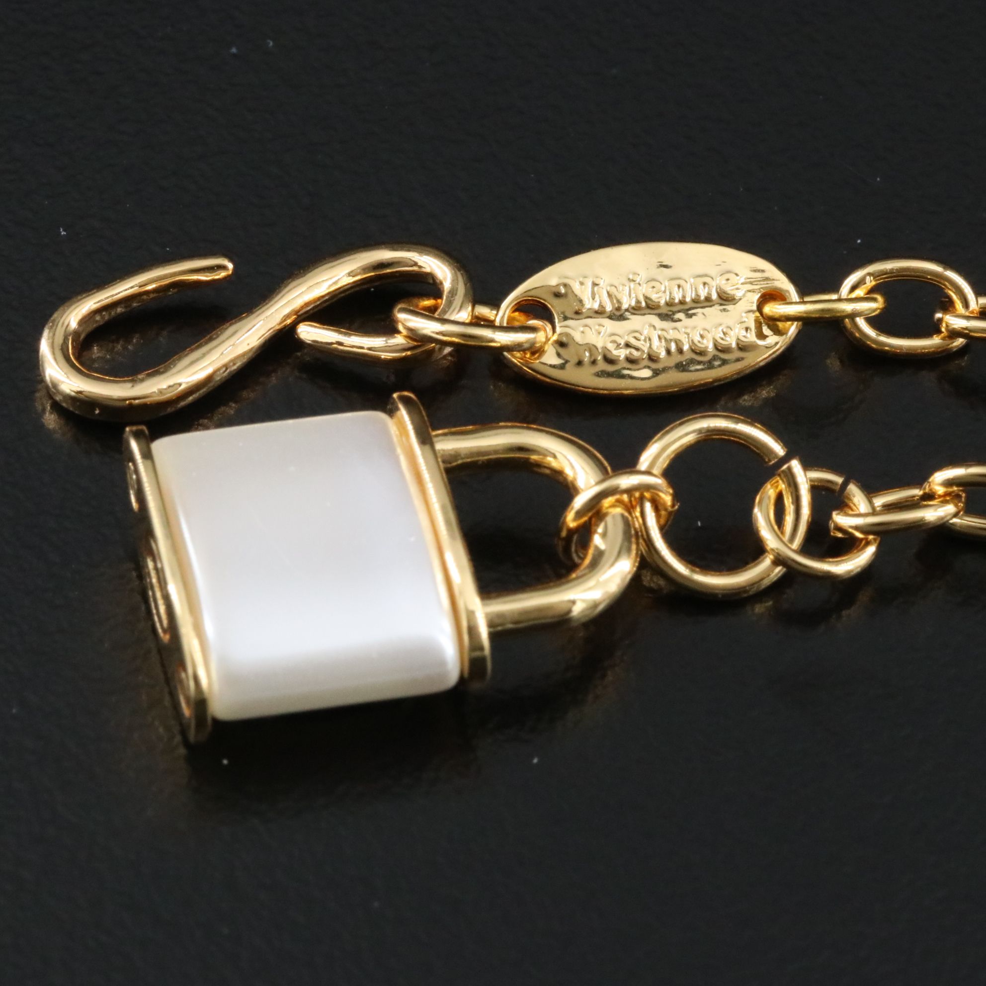 Vivienne Westwood Orb White Padlock Necklace