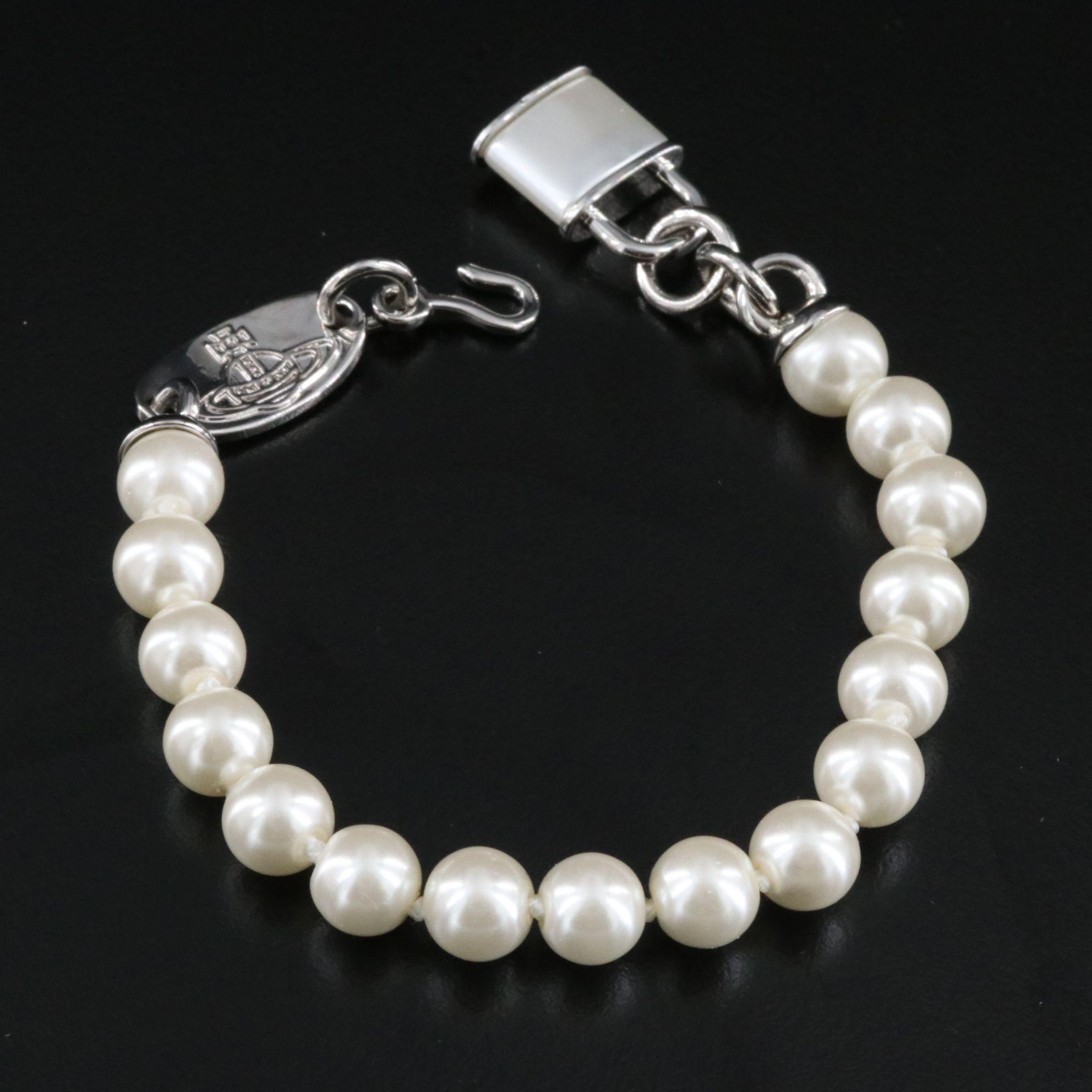 Vivienne Westwood Orb Padlock and Faux Pearl Bracelet