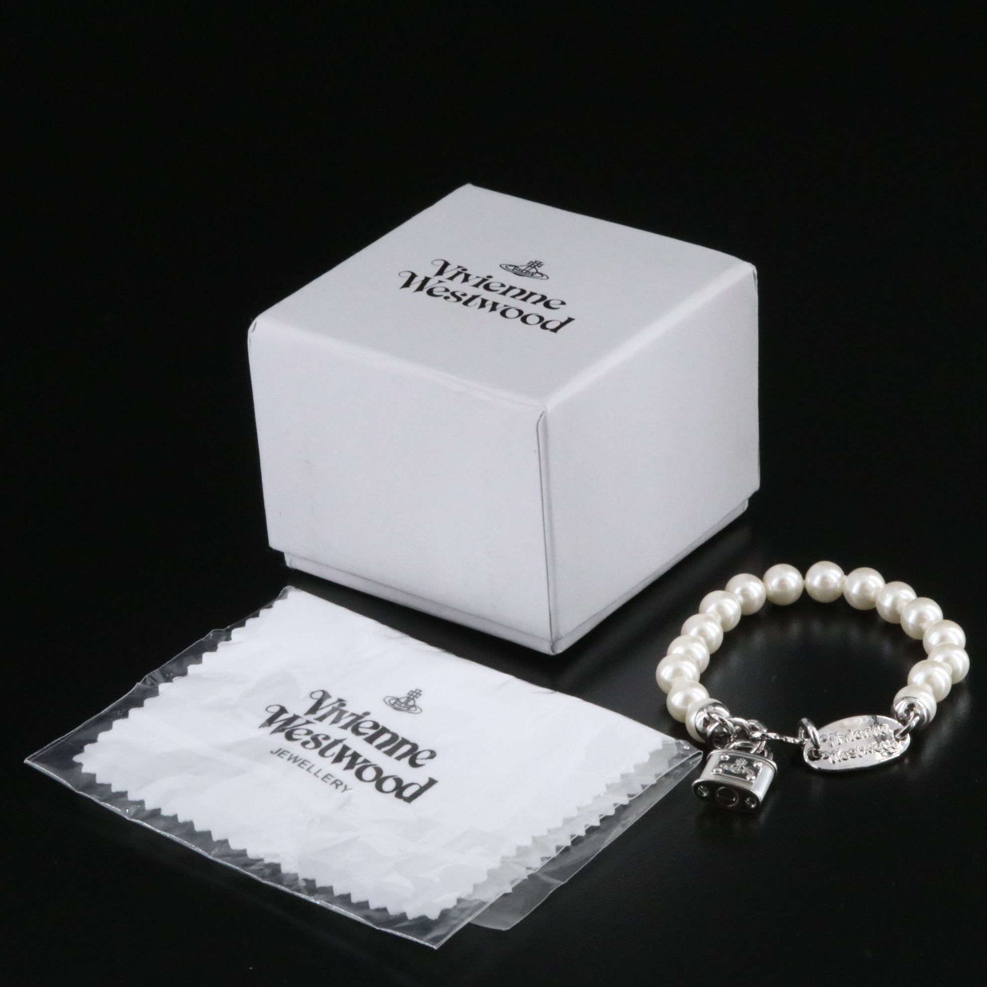 Vivienne Westwood Orb Padlock and Faux Pearl Bracelet