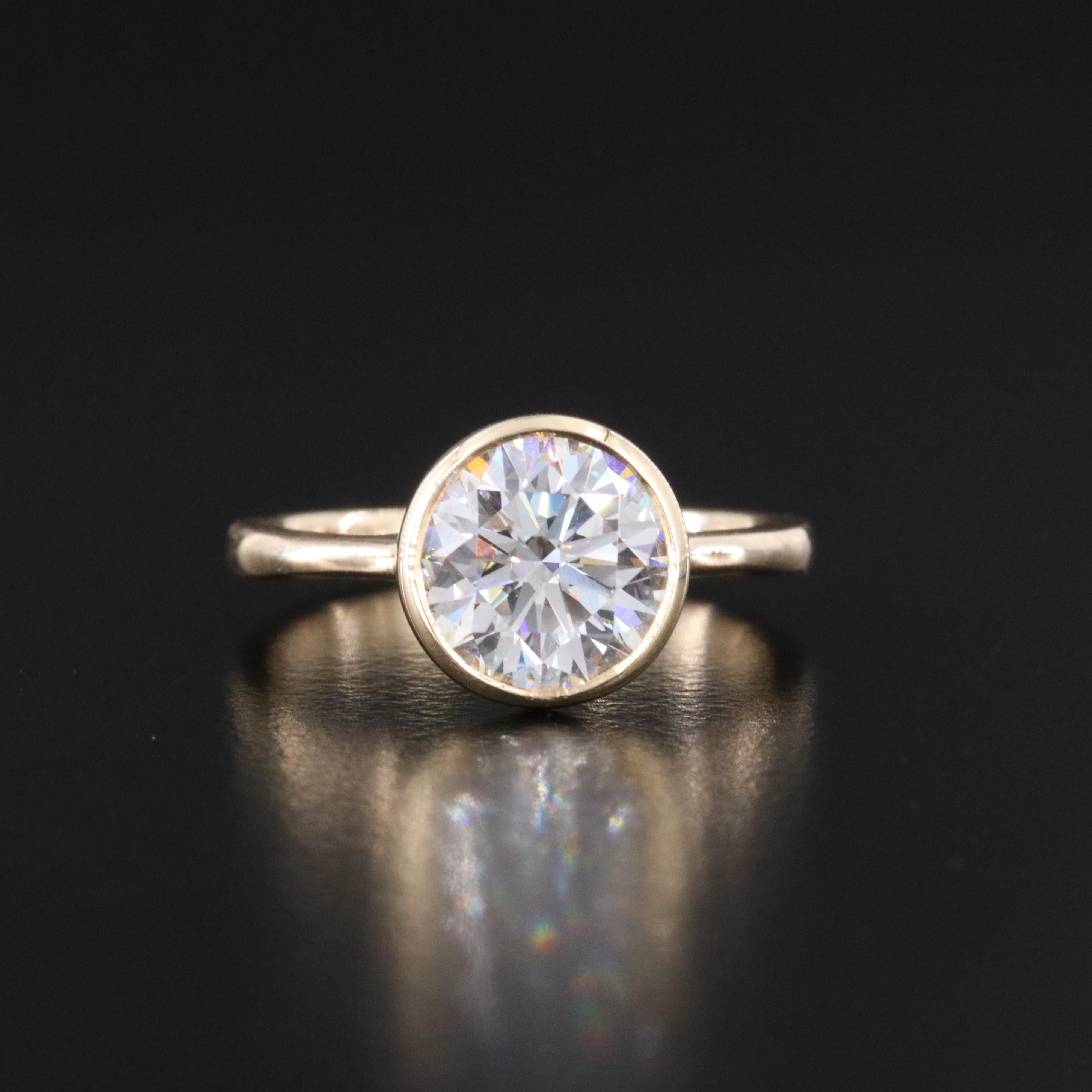 14K 2.09 CT Lab Grown Diamond Solitaire Ring with IGI Report