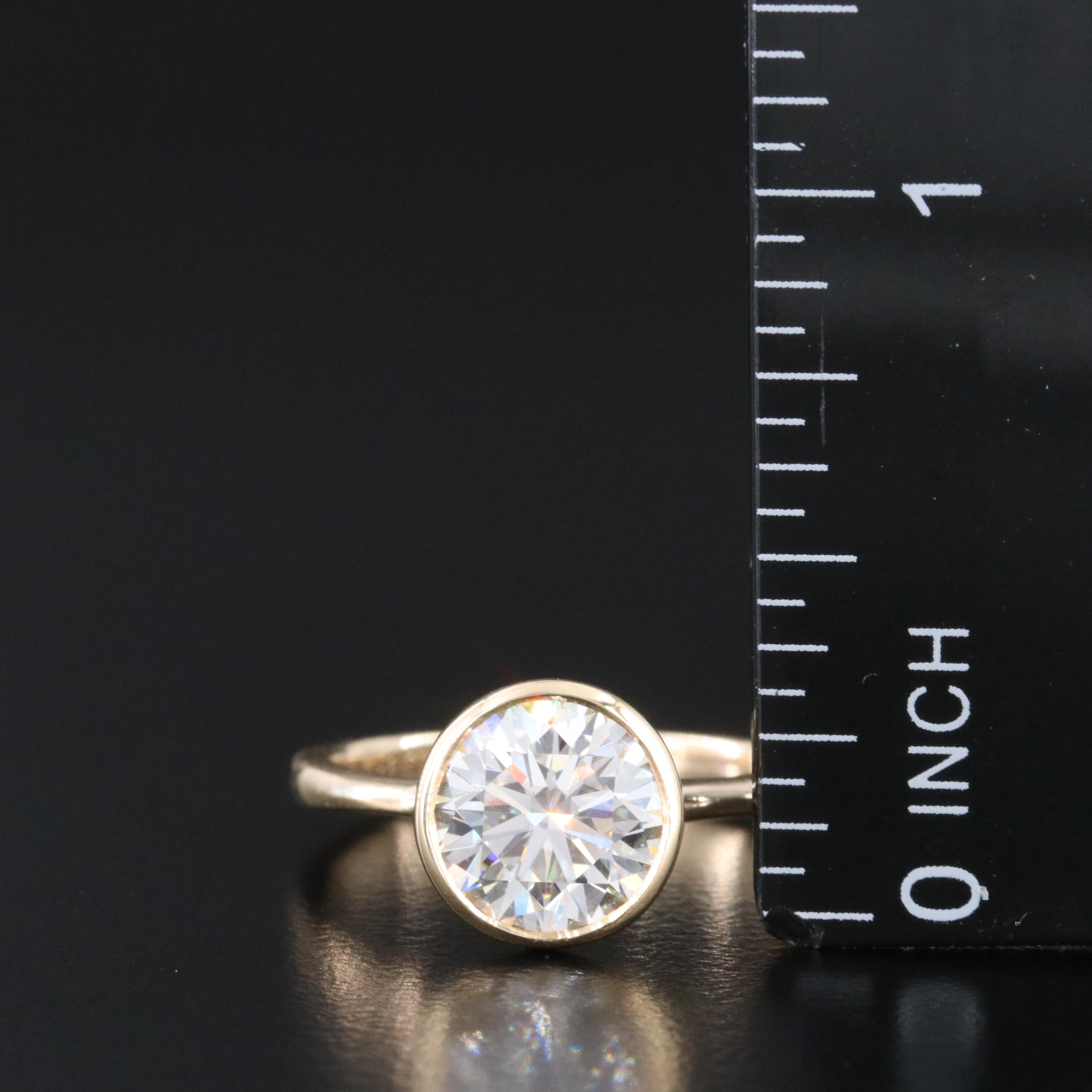 14K 2.09 CT Lab Grown Diamond Solitaire Ring with IGI Report