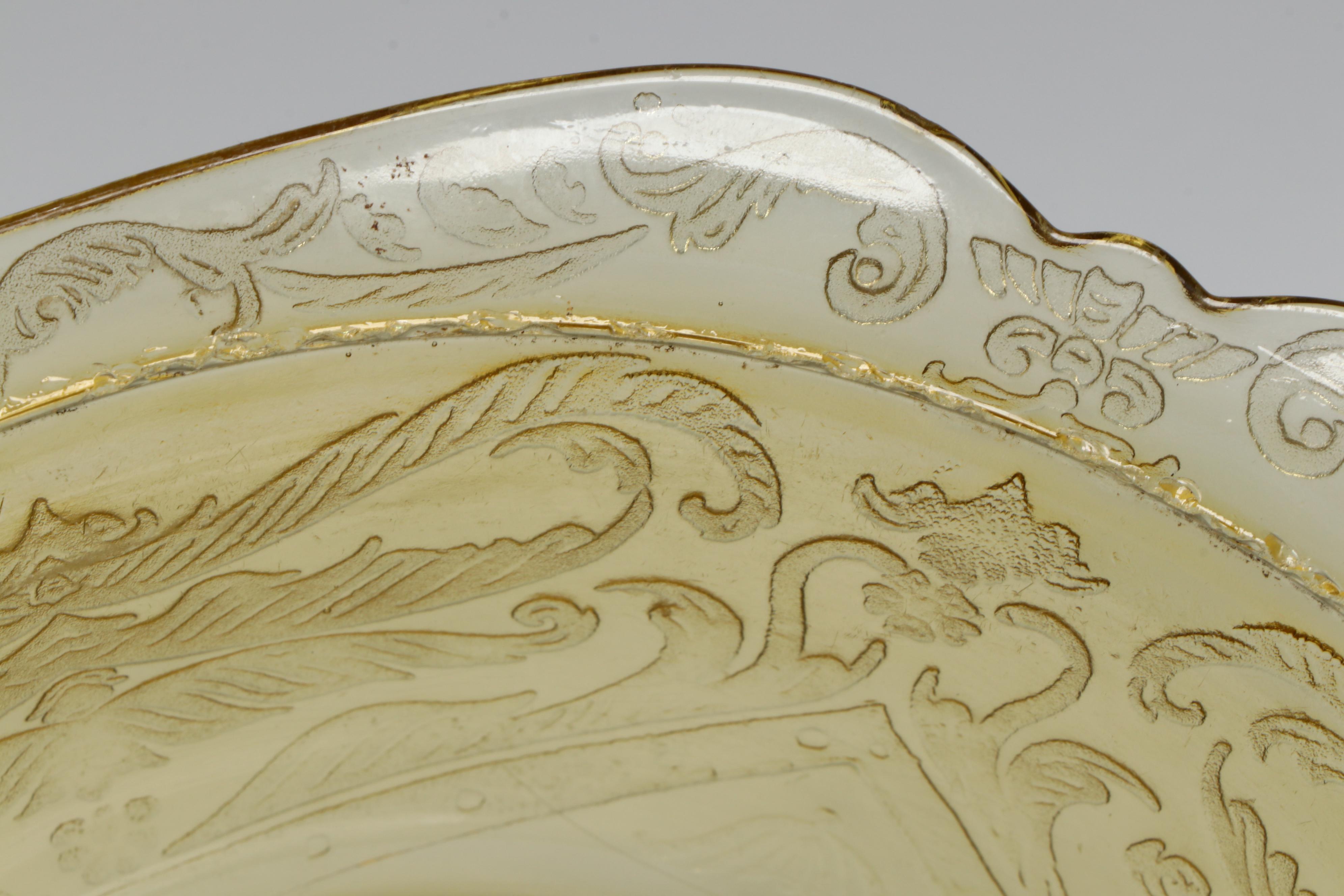 LE Smith Amber Glass Moon and Stars Compote with Other Tableware