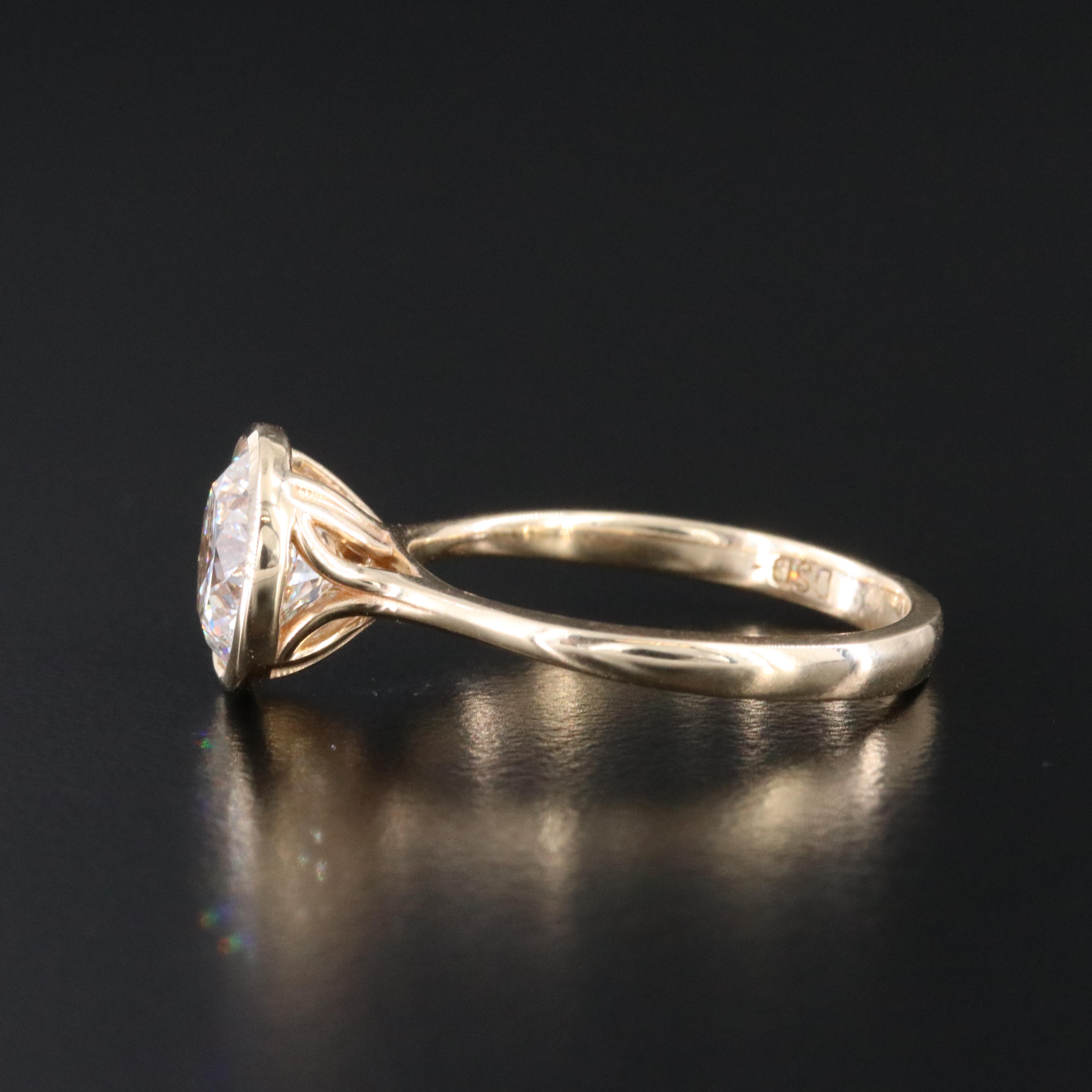 14K 2.09 CT Lab Grown Diamond Solitaire Ring with IGI Report