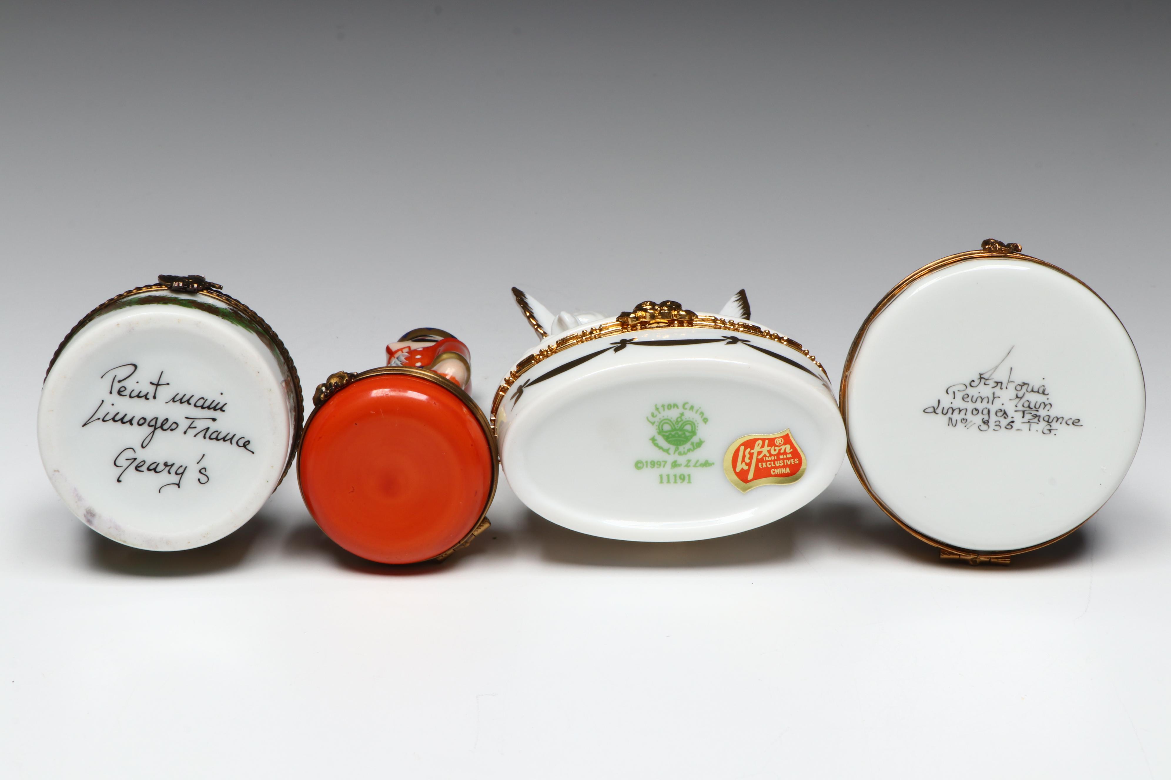 Artoria, Lefton with Other Christmas Porcelain Limoges Boxes