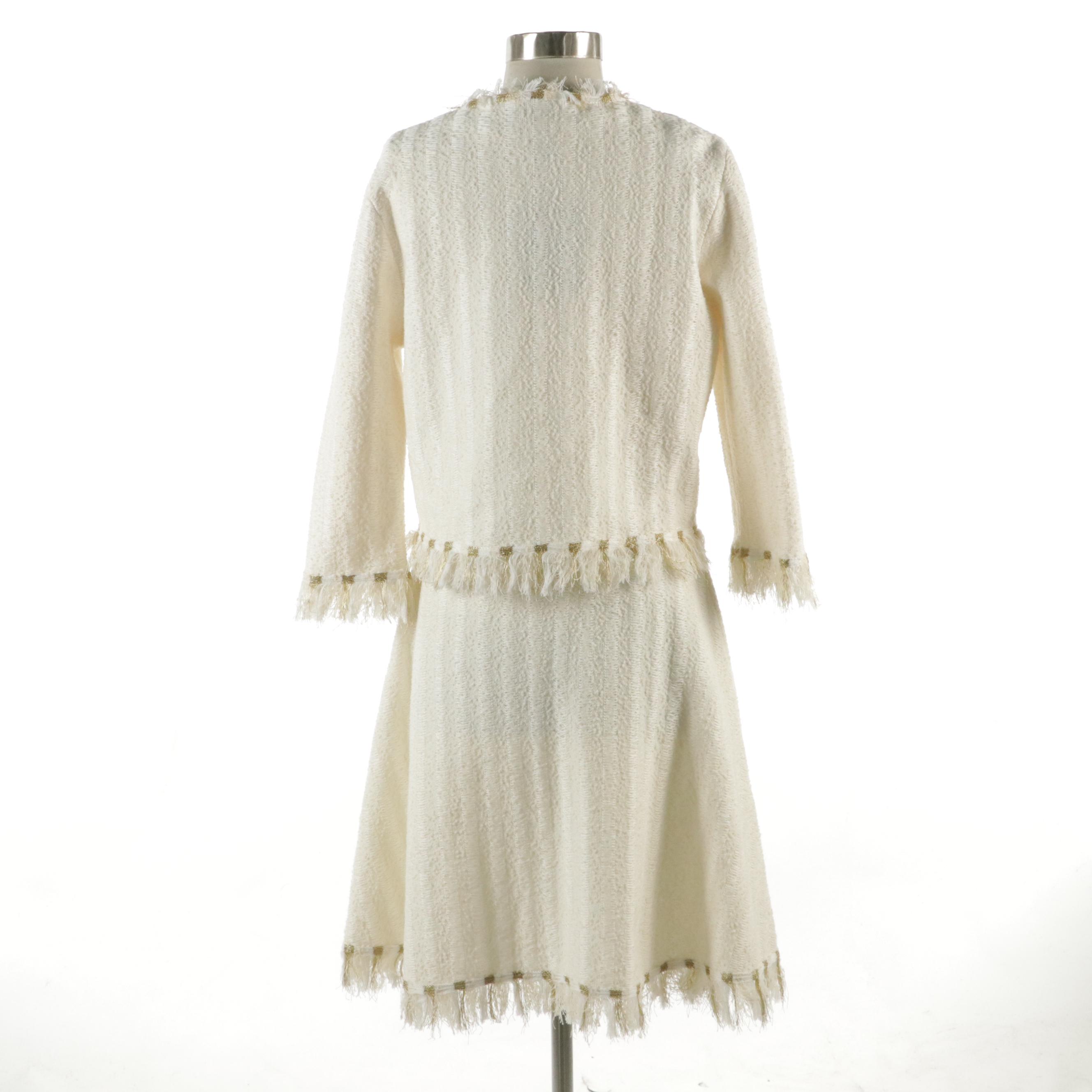 Oscar de la Renta Two-Piece Sleeveless Dress and Matching Jacket with Tag