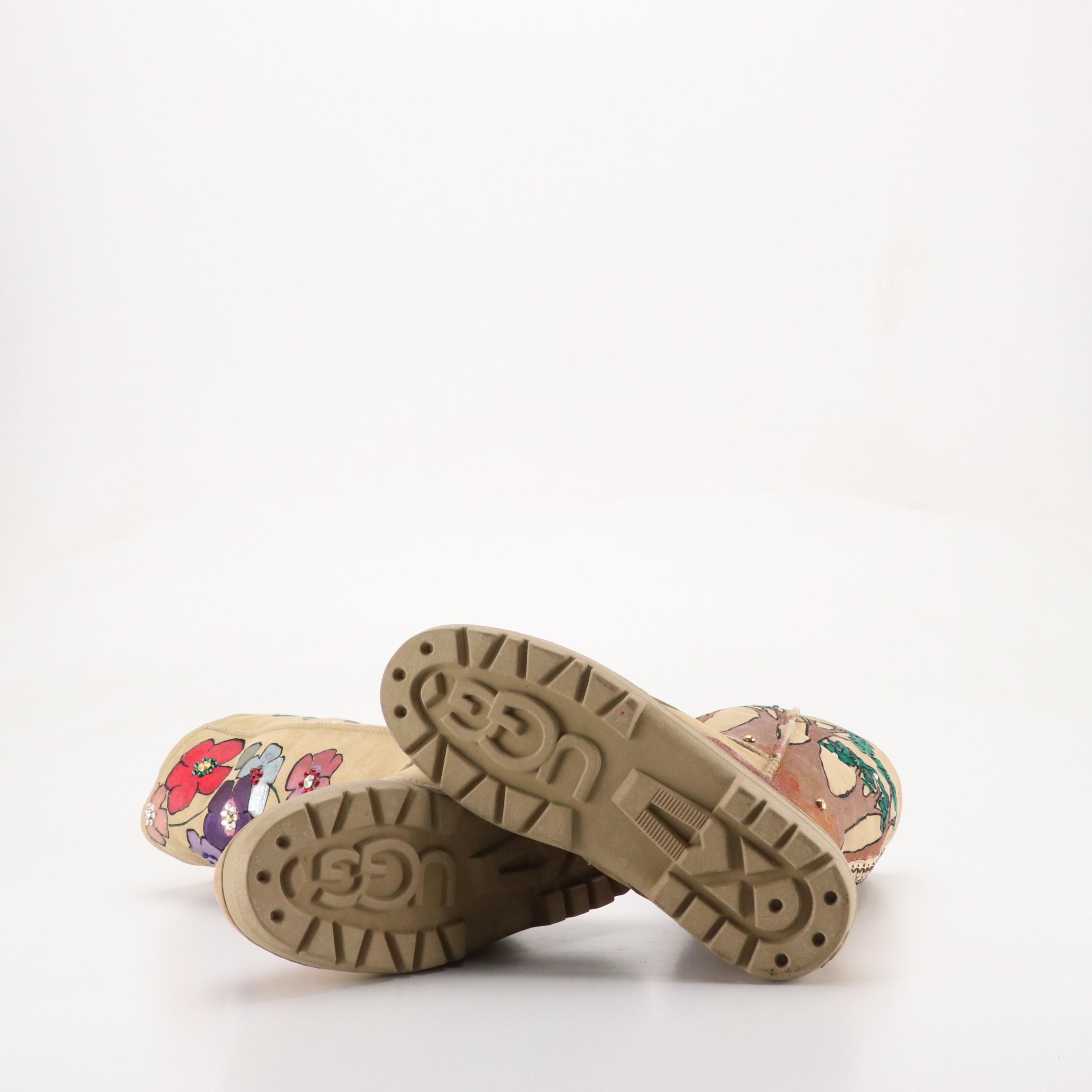 Lucy Liu Signed & Hand Painted "Enchanted Forest" Ultra Tall Ugg Boots W/ Box