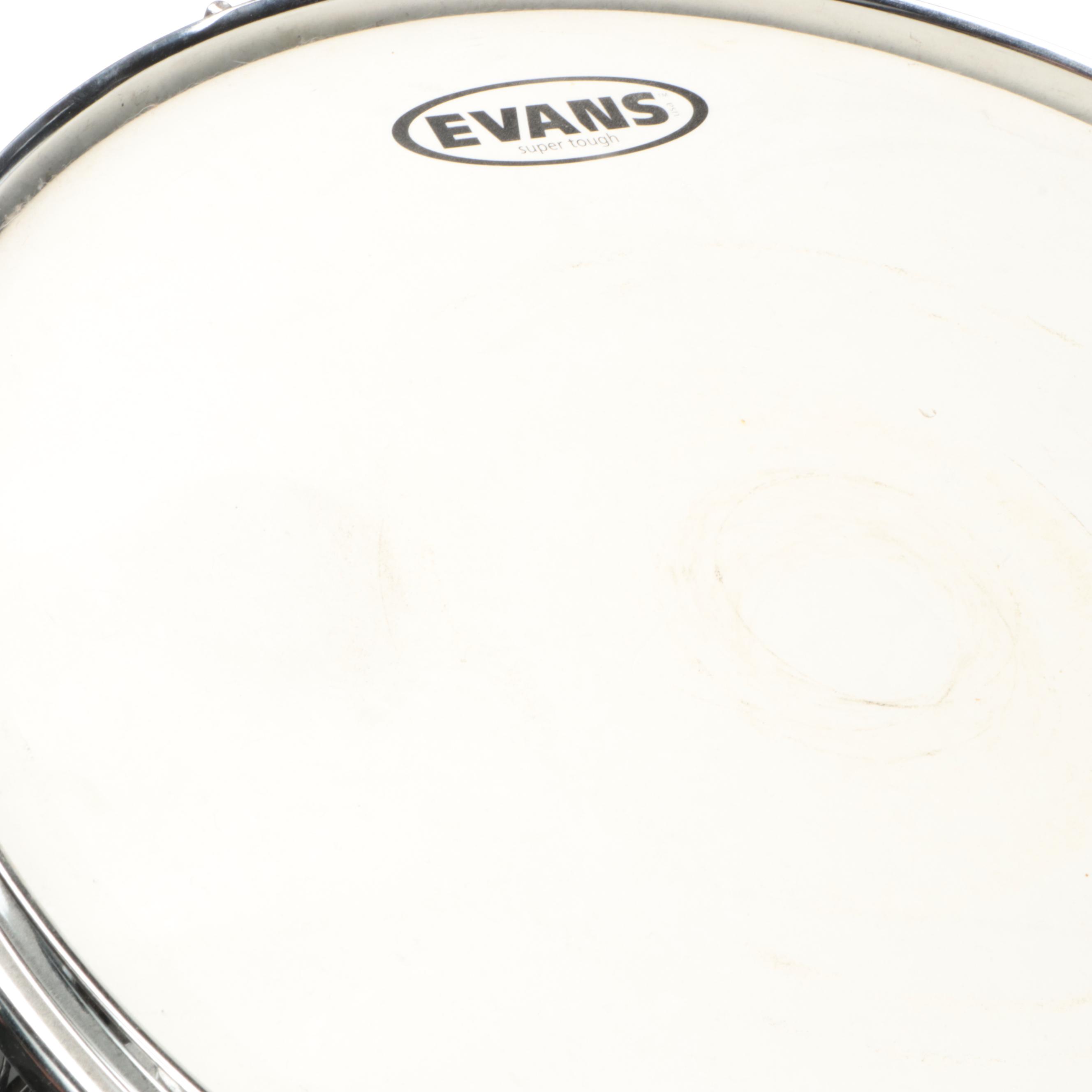 Pearl Steel Shell Snare with Evans Drum Head and Stand