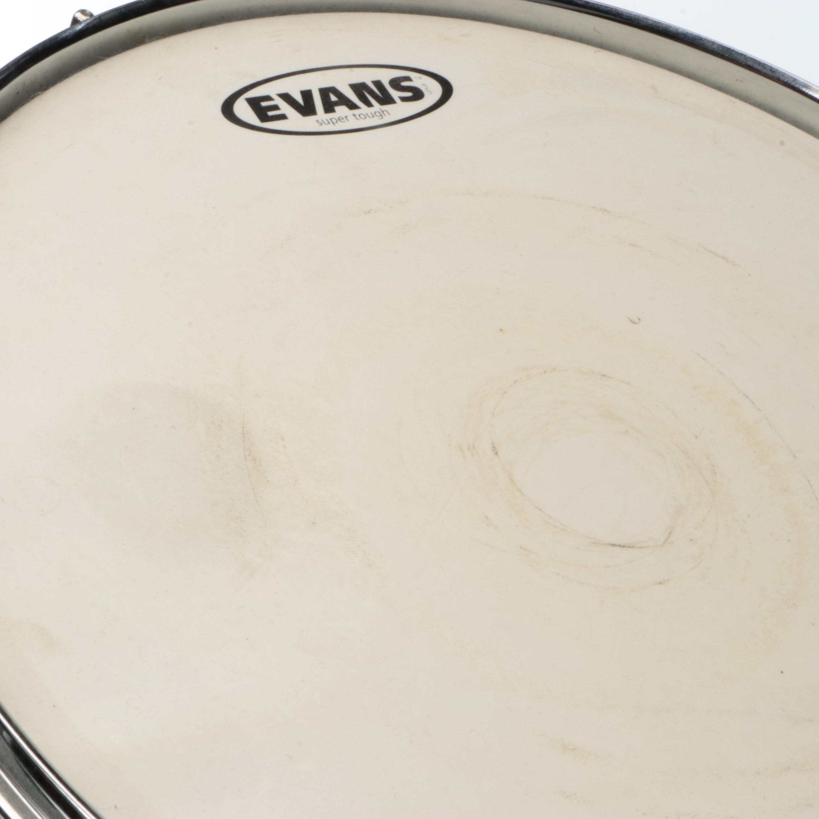 Pearl Steel Shell Snare with Evans Drum Head and Stand