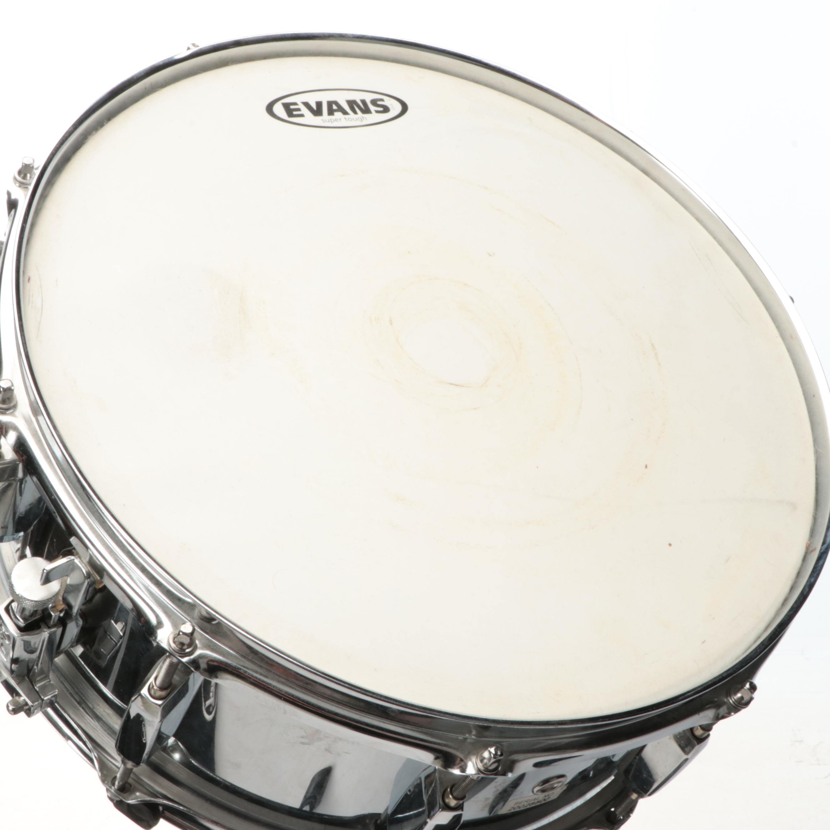 Pearl Steel Shell Snare with Evans Drum Head and Stand