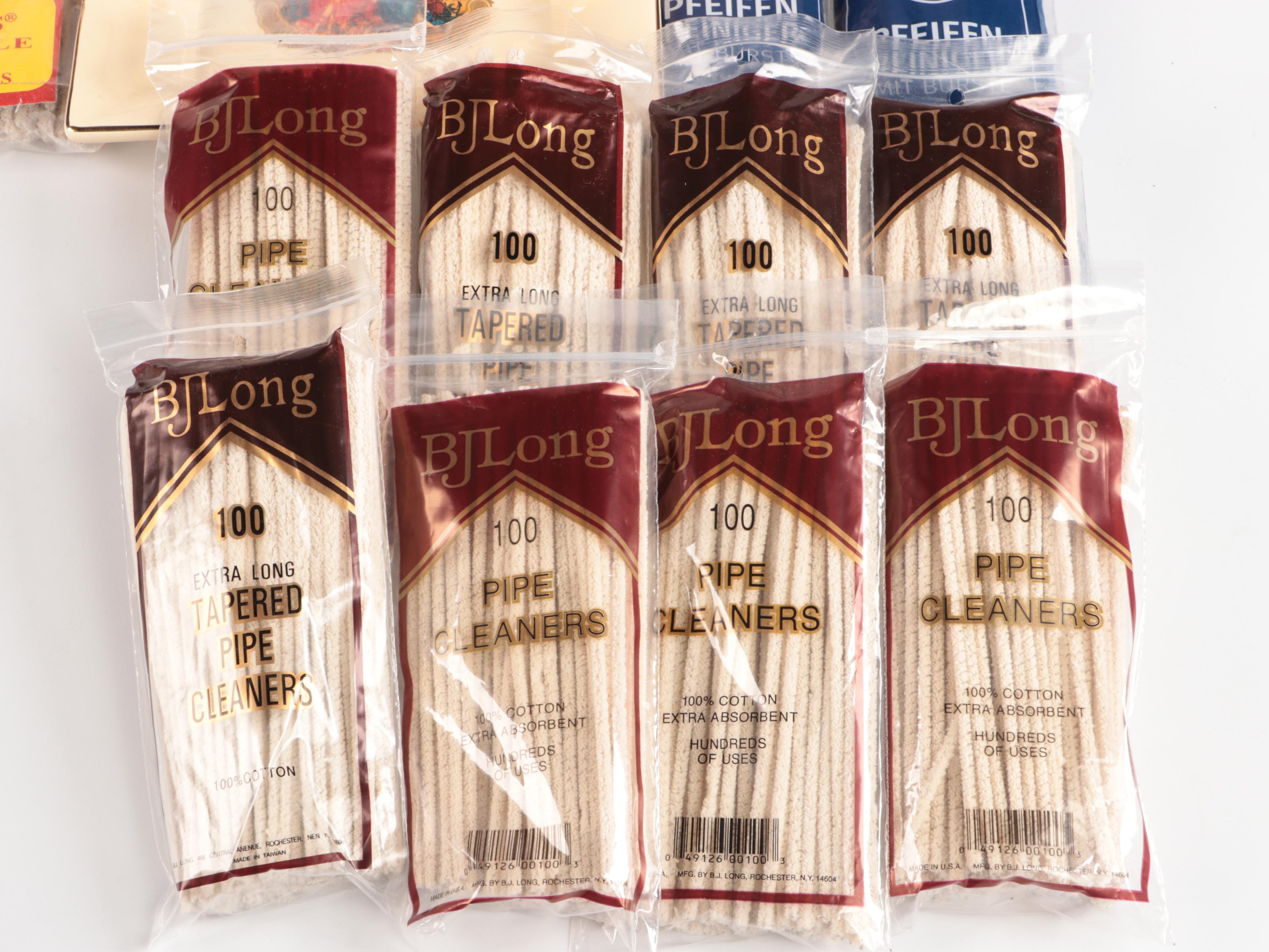 BJ Long with Other Pipe Cleaners, Pipe Holder, Ashtray, Humidor and More