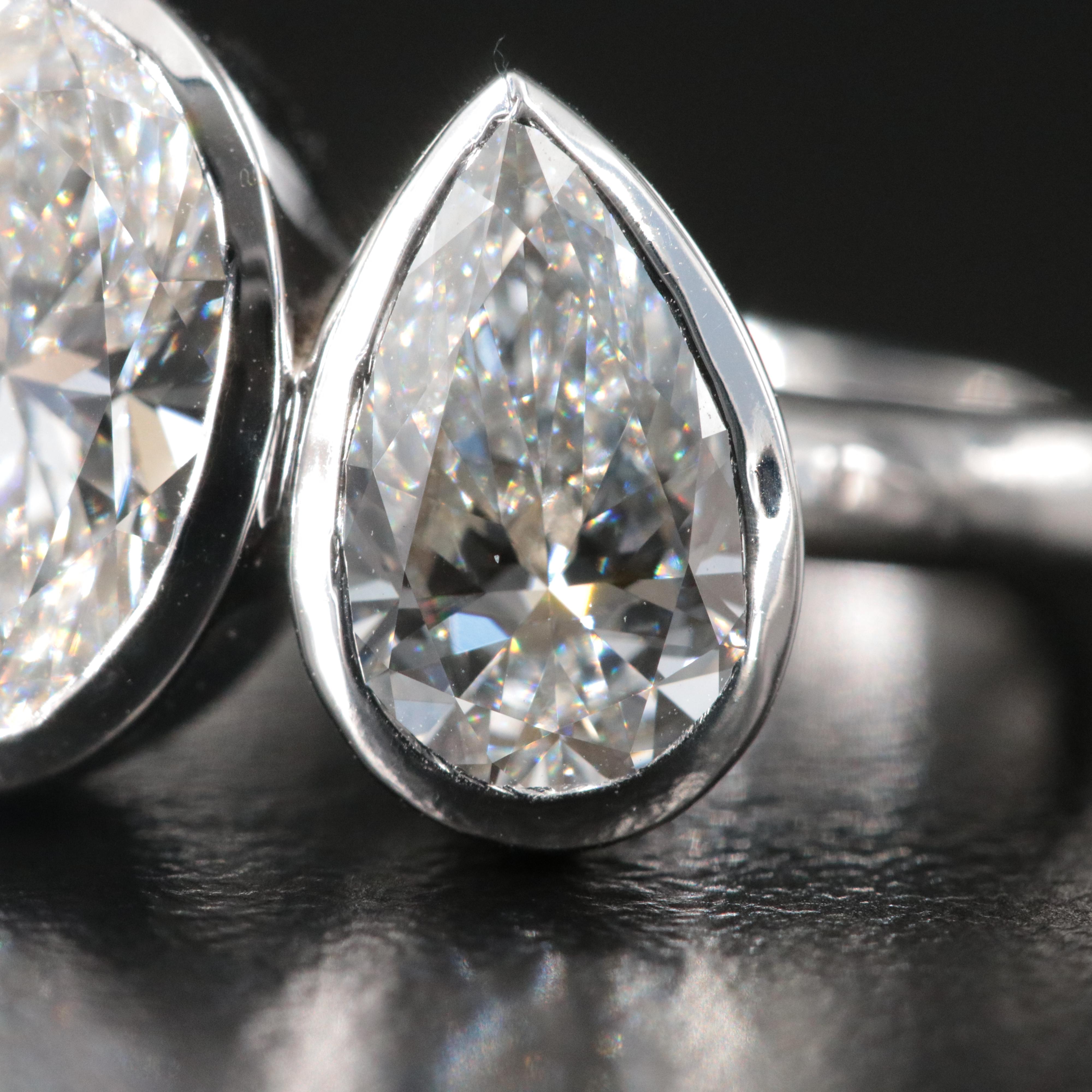 14K 3.39 CTW Lab Grown Diamond Toi et Moi Ring with IGI Reports