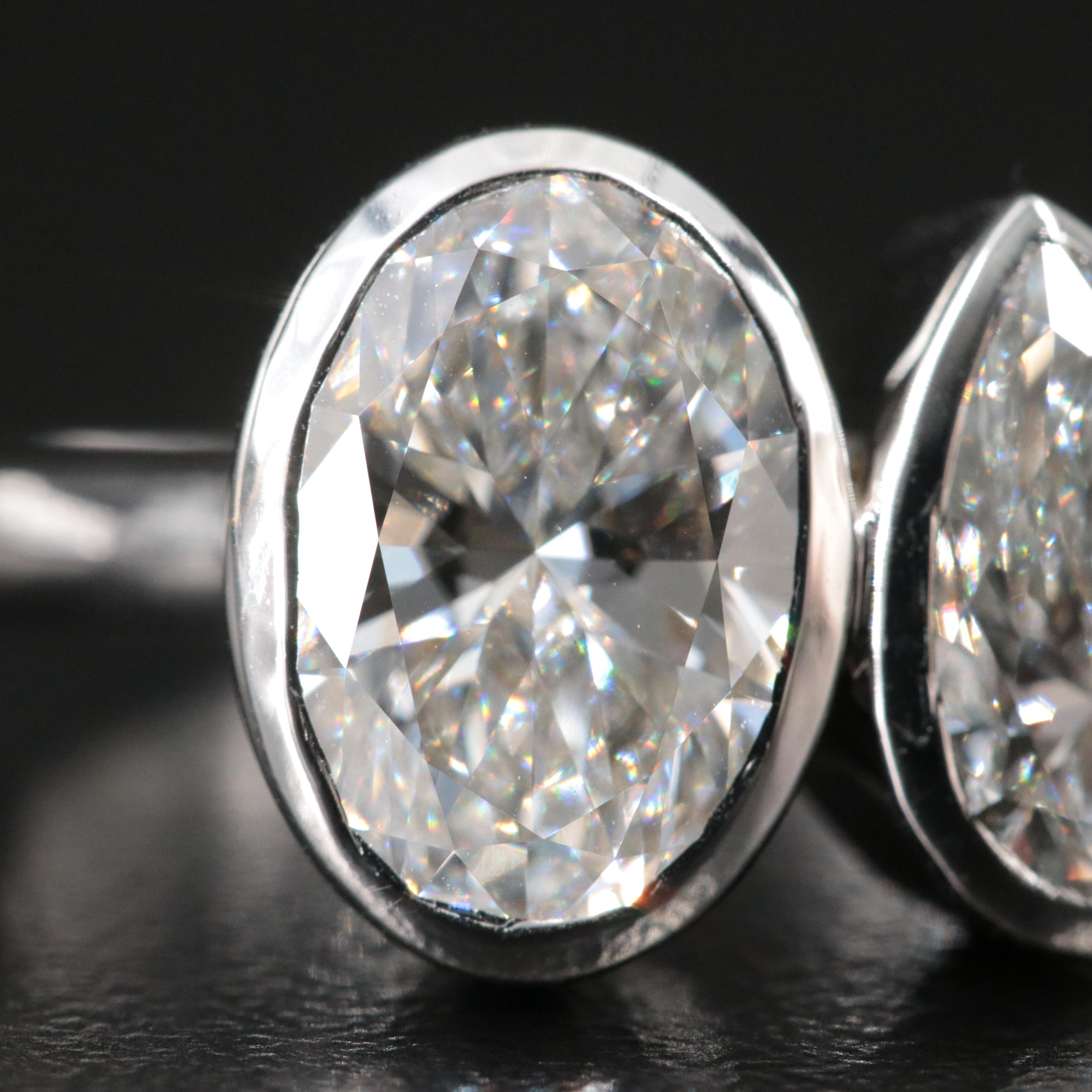 14K 3.39 CTW Lab Grown Diamond Toi et Moi Ring with IGI Reports