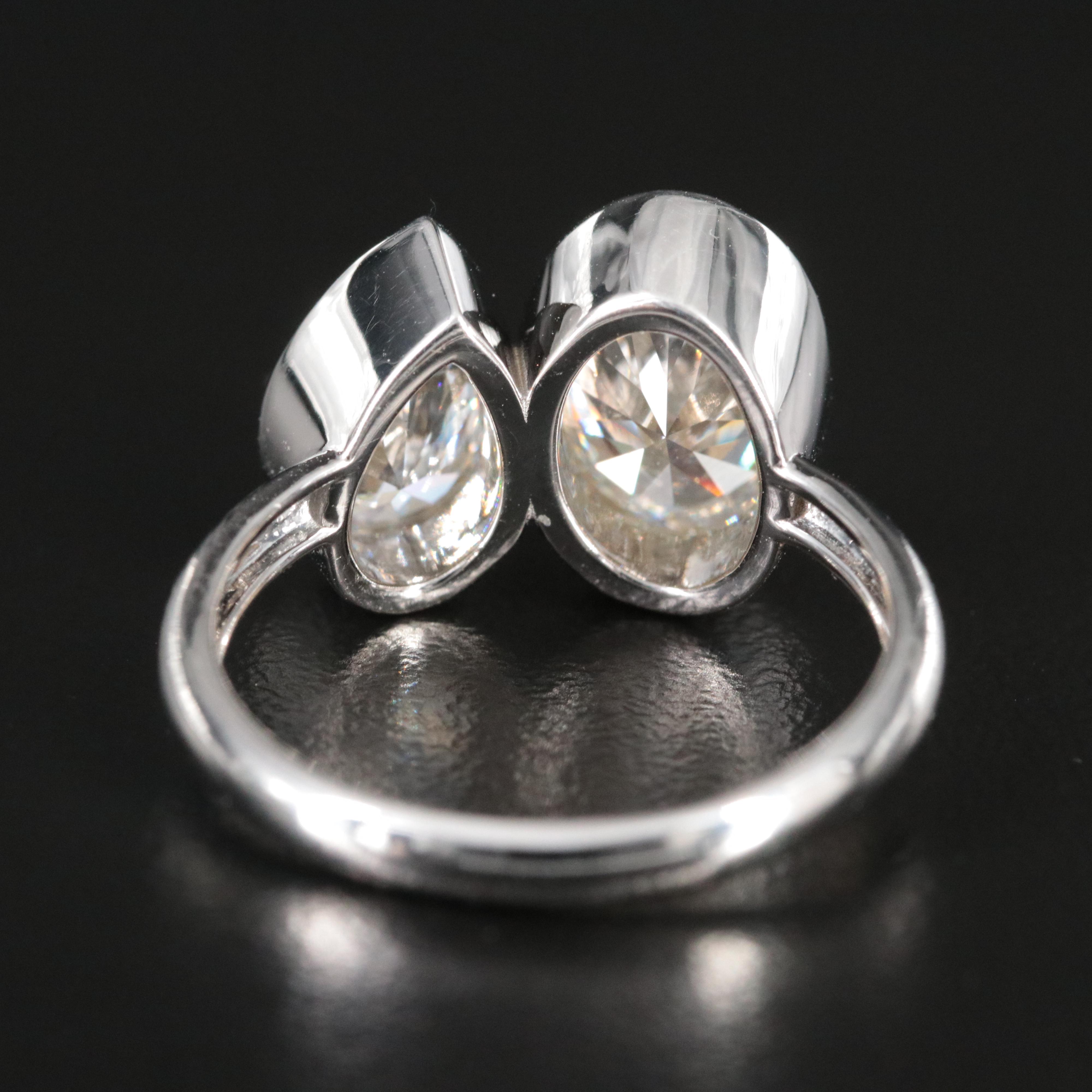 14K 3.39 CTW Lab Grown Diamond Toi et Moi Ring with IGI Reports