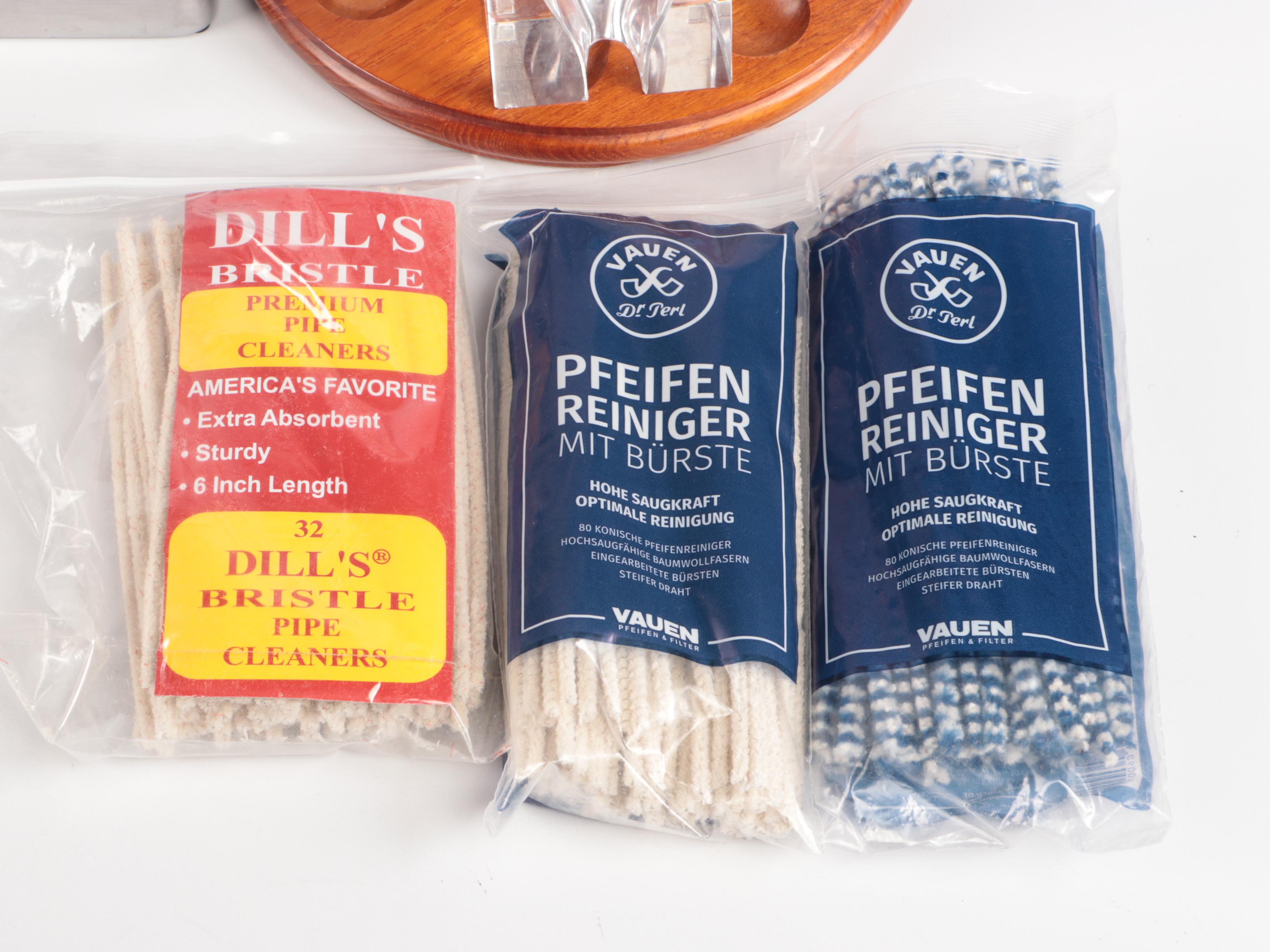 BJ Long with Other Pipe Cleaners, Pipe Holder, Ashtray, Humidor and More